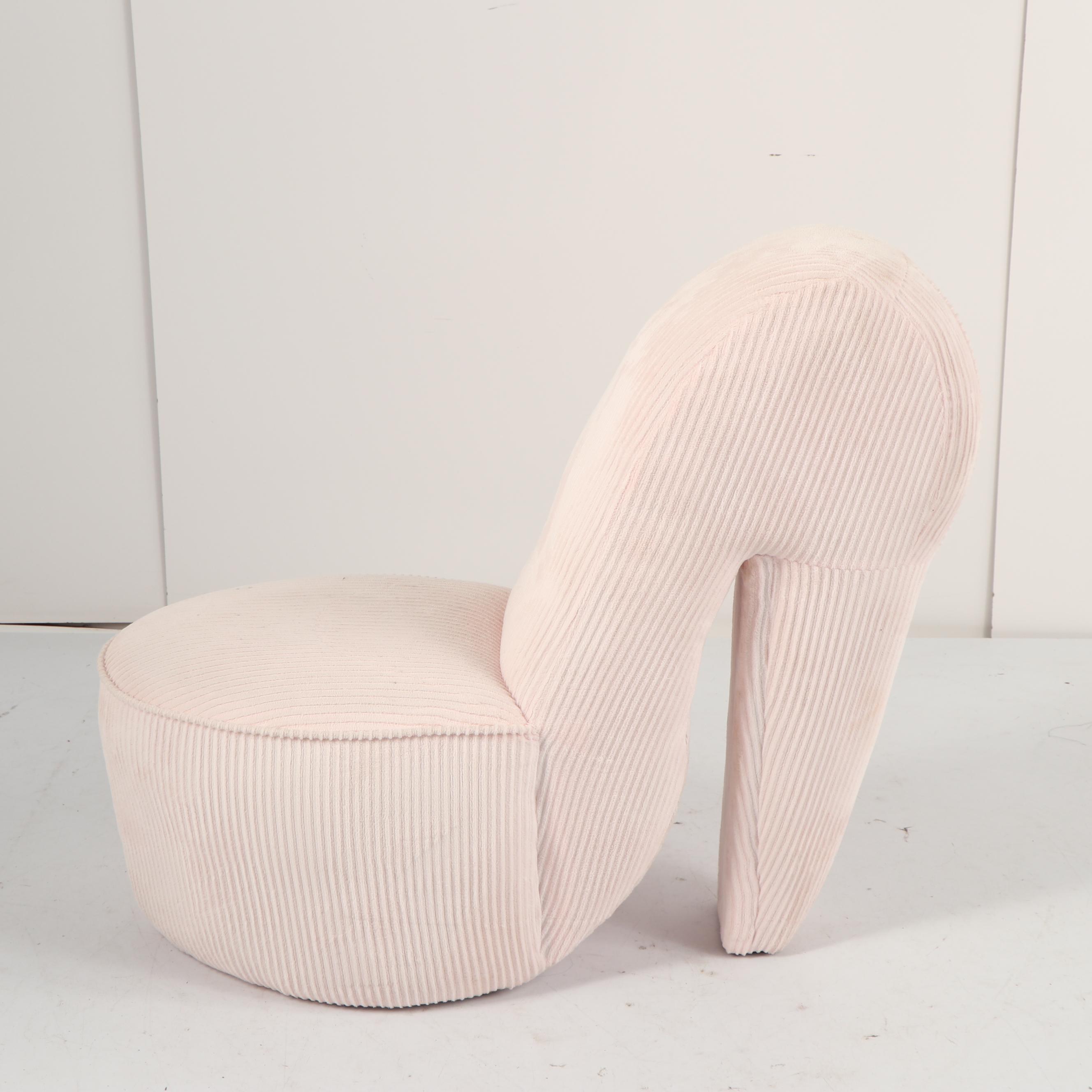 Corduroy Upholstered Novelty "High Heel" Chair
