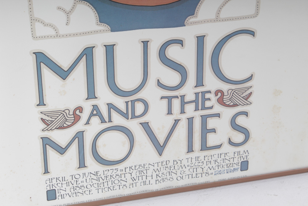 David Lance Goines Music and the Movies 1975 Festival Poster