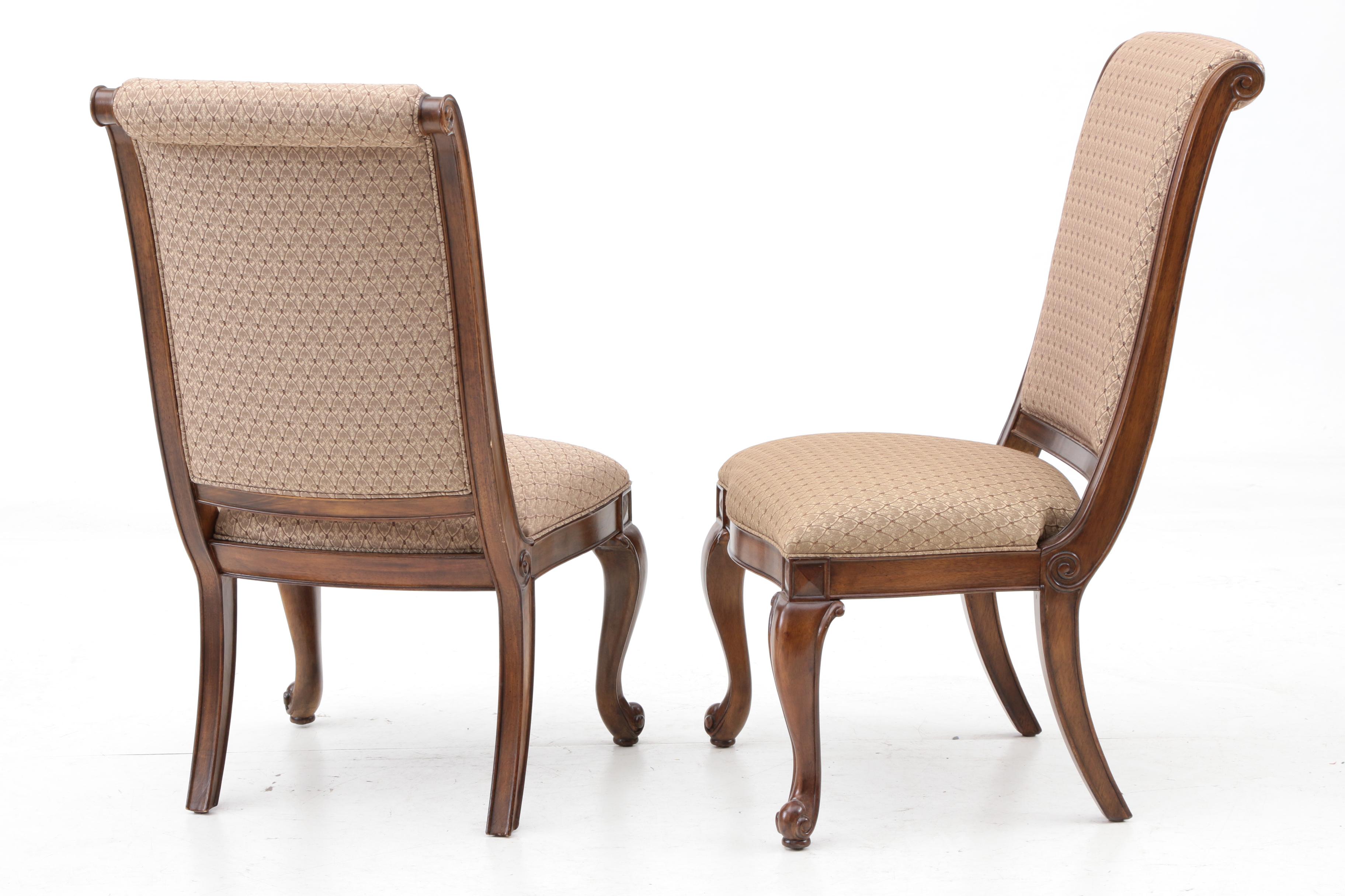 French Provincial Style Upholstered Side Chairs by American Drew