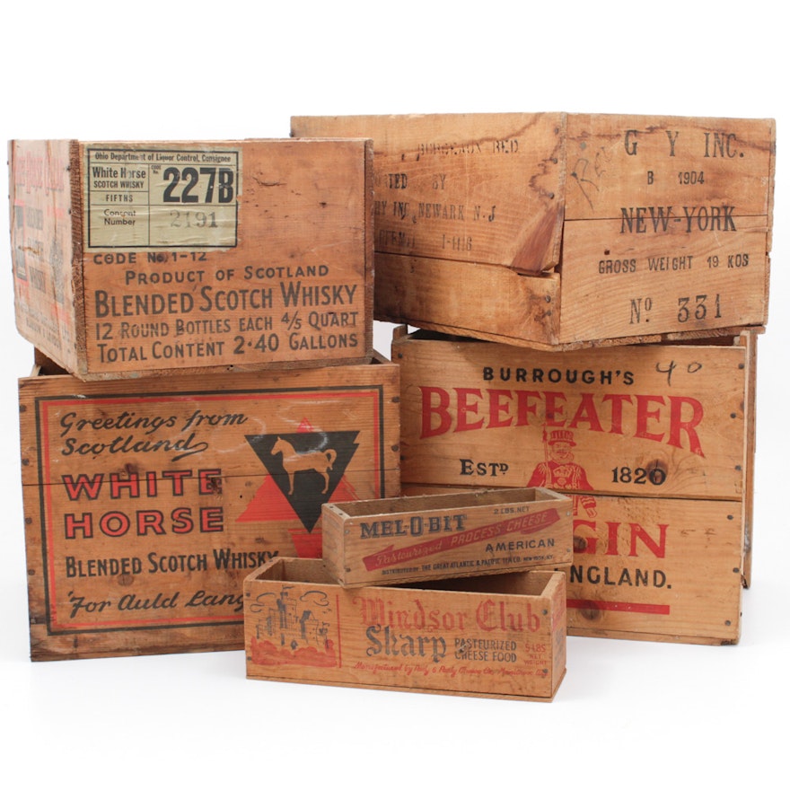 Vintage Wooden Liquor Boxes