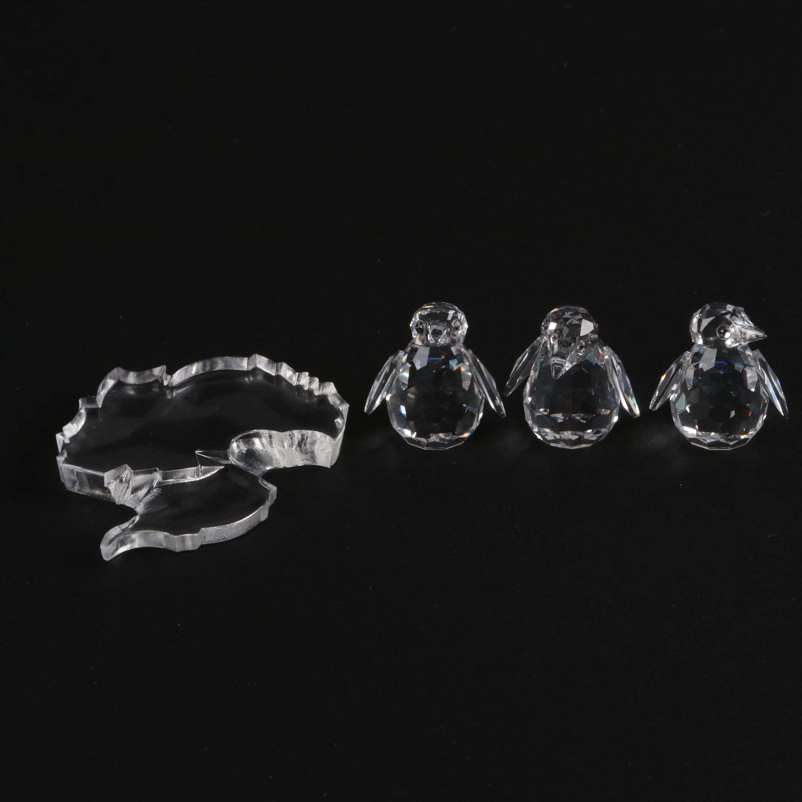 Swarovski Crystal Miniature Blowfish, Elephant and Penguins with Iceberg