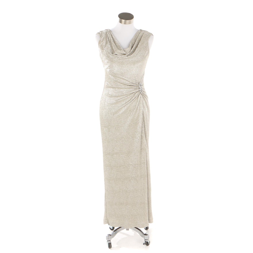 Lauren Ralph Lauren Metallic Sleeveless Evening Dress