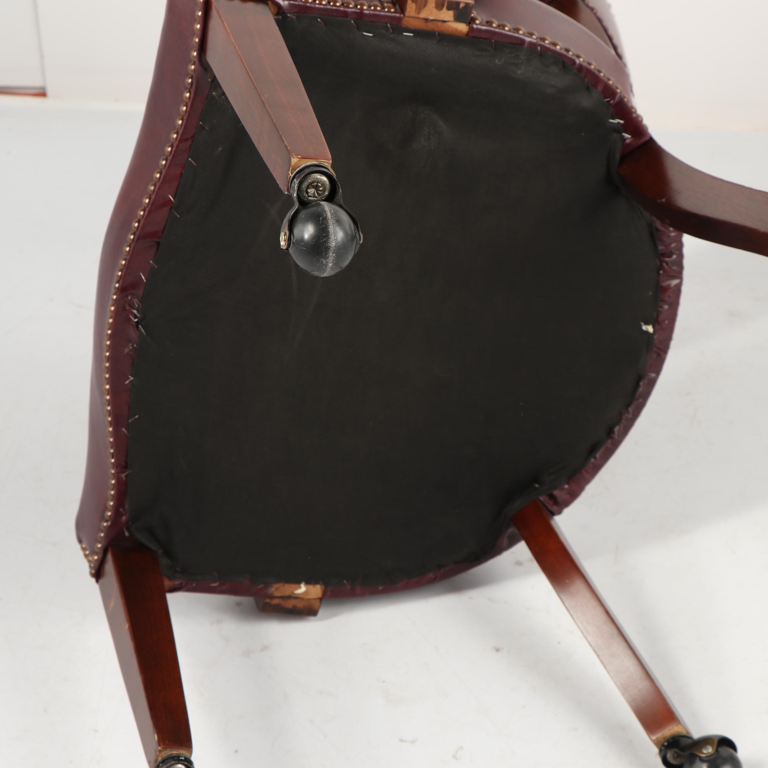 Vintage Vinyl Upholstered Open Tub Style Chair on Casters