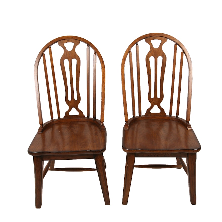 Shaped Splat Windsor Style Chair Pair
