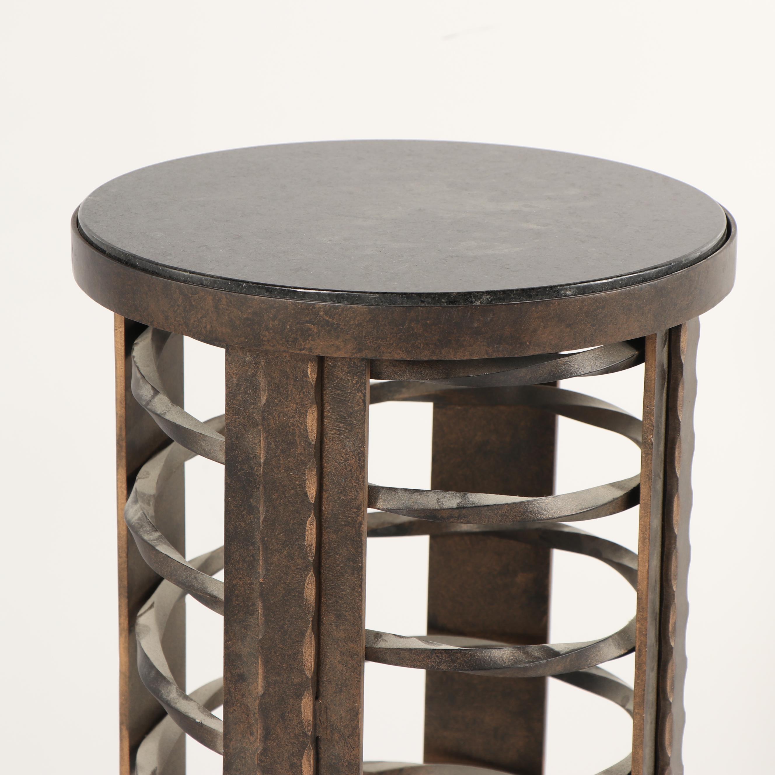 Stone Top Spiral and Finial Pedestal Table