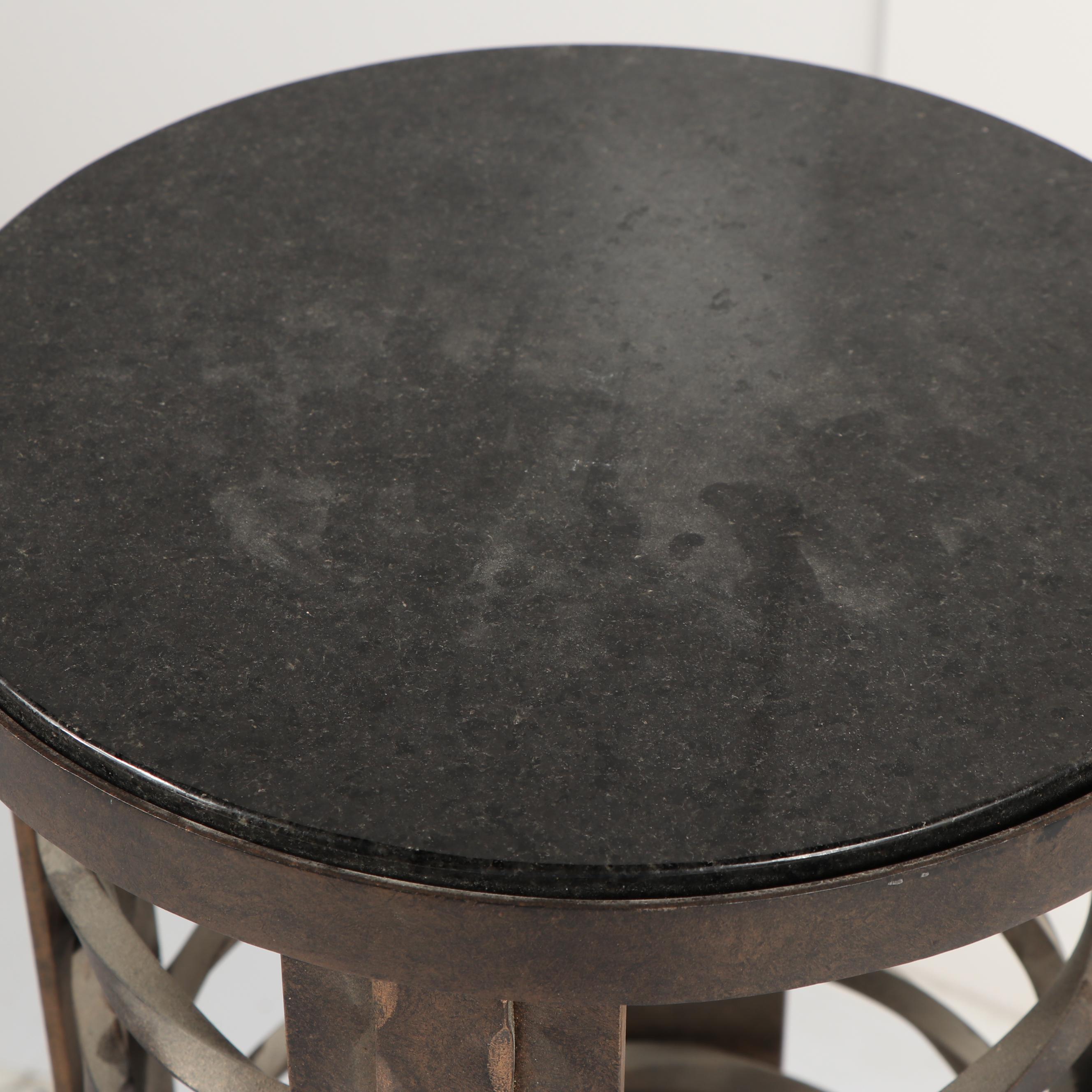 Stone Top Spiral and Finial Pedestal Table