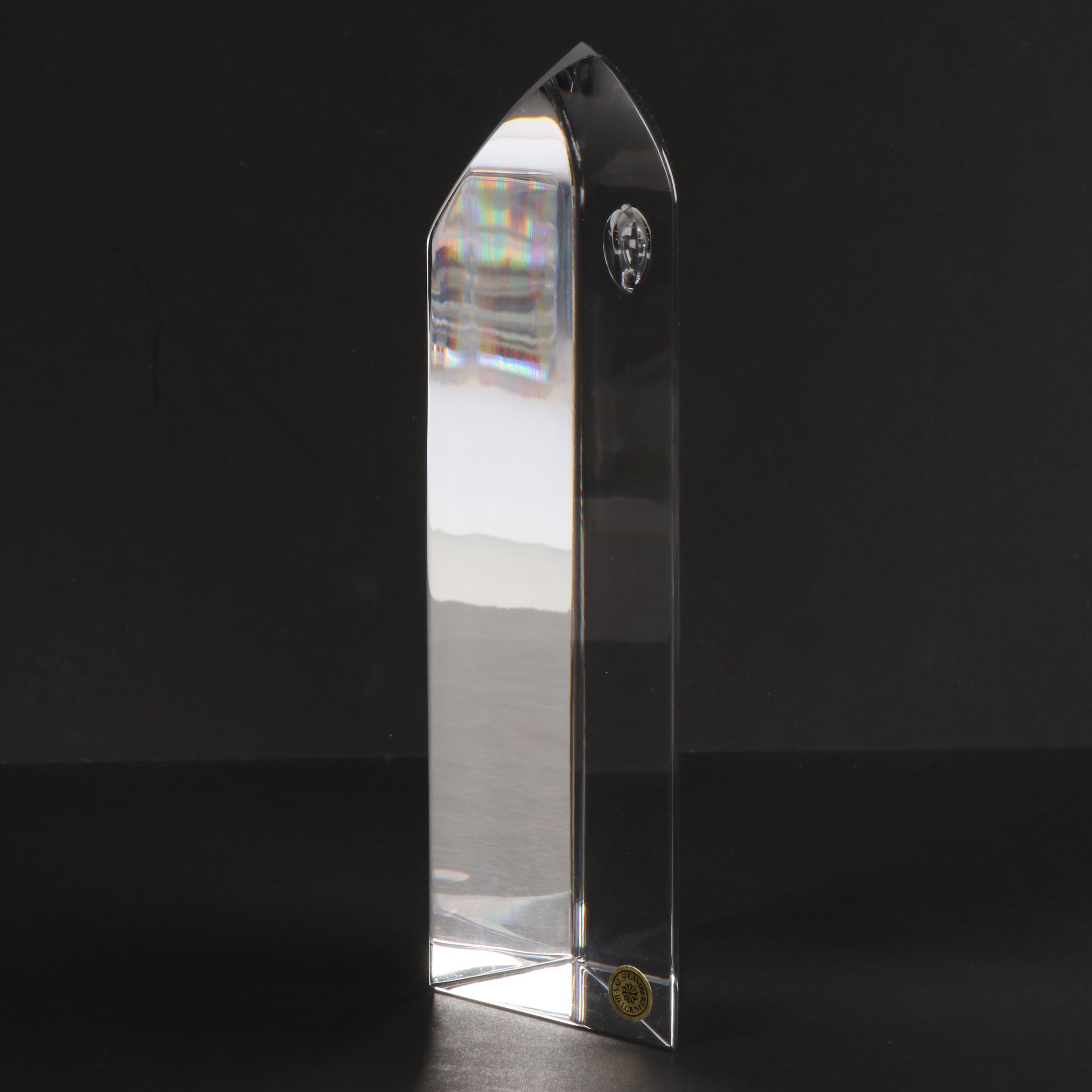 Val St. Lambert Signed Yan Zoritchak Abstract Crystal Owl Figurine