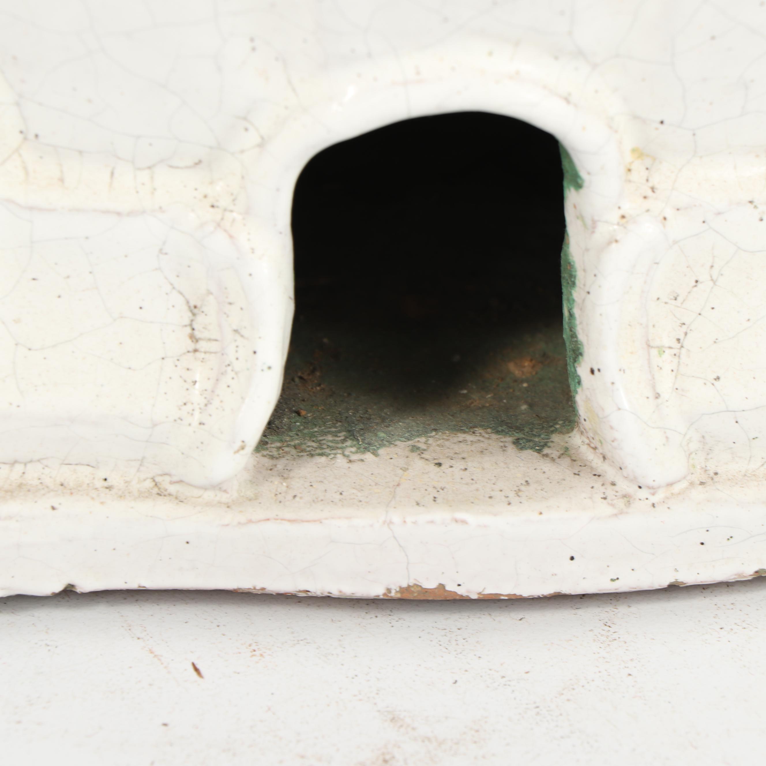 Vintage Painted Stoneware Lidded Table Lamps