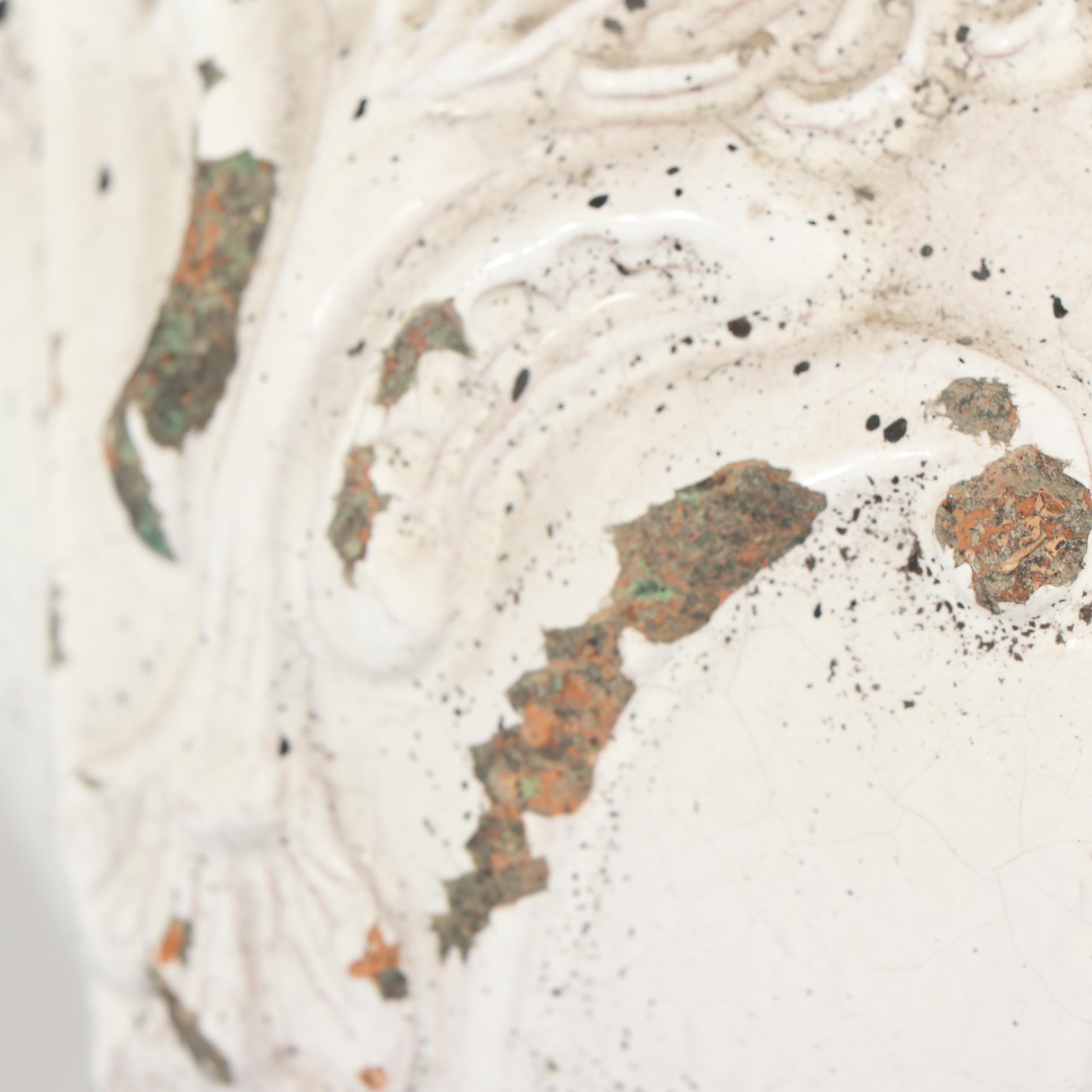 Vintage Painted Stoneware Lidded Table Lamps