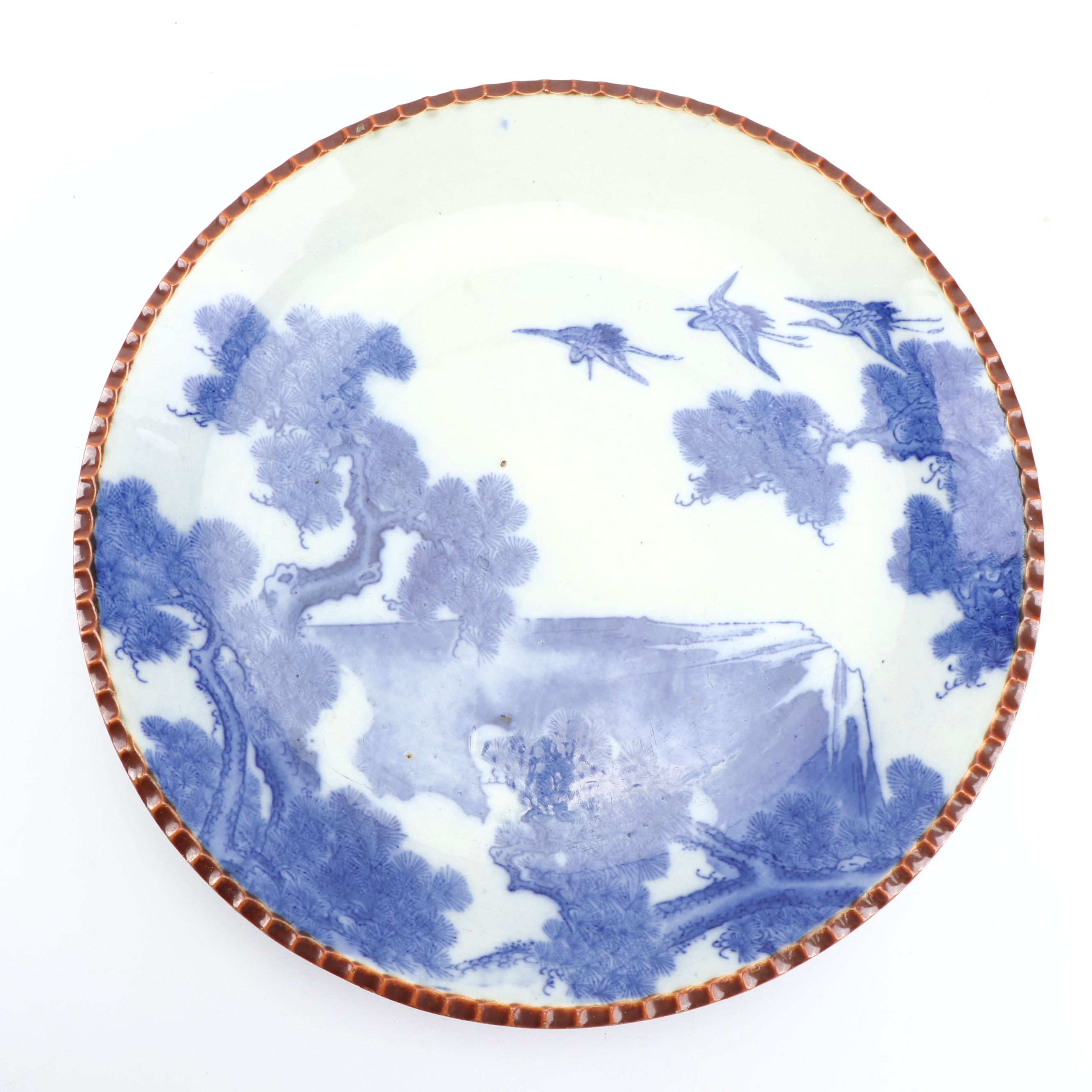Japanese Blue and White Porcelain Serving Platter
