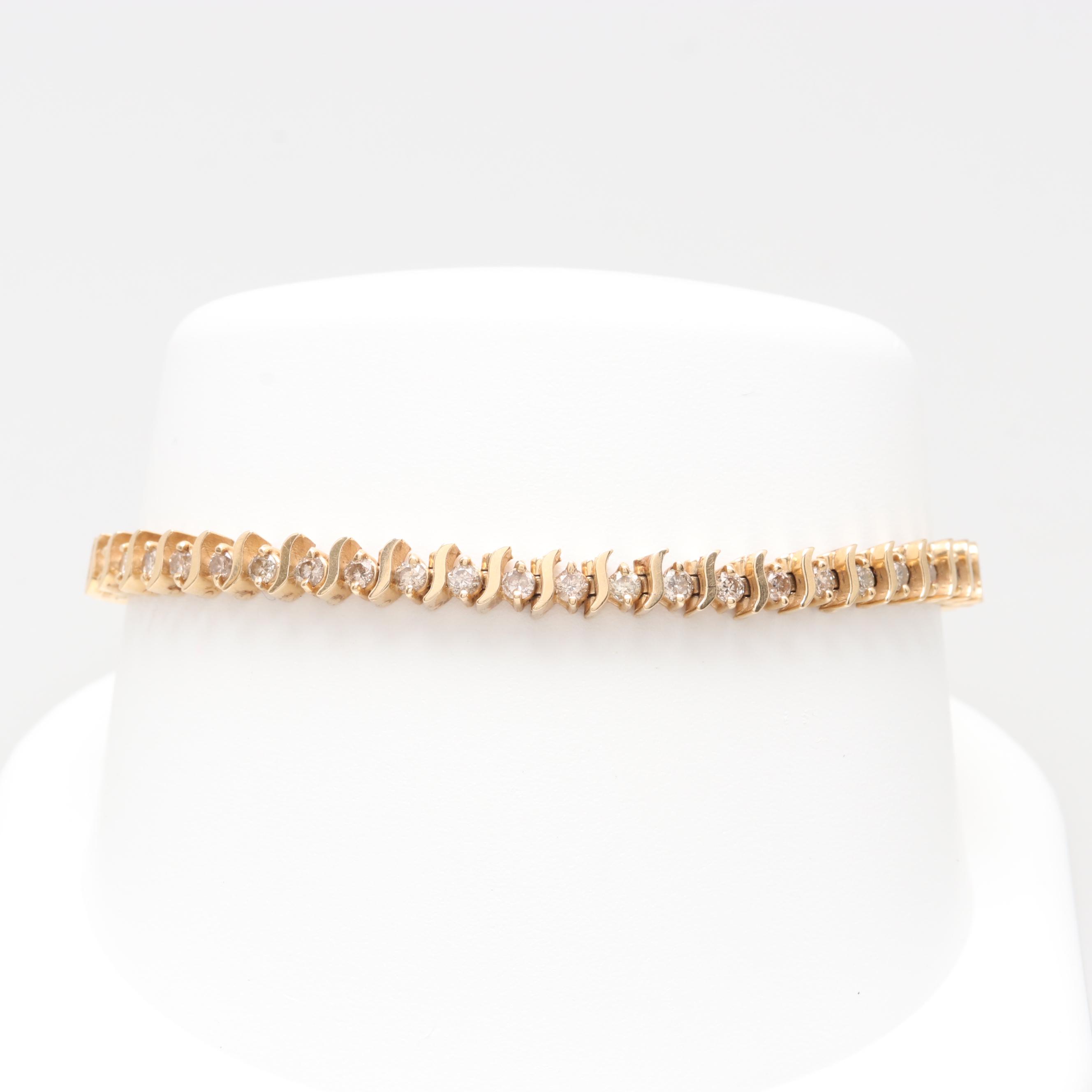 14K Yellow Gold 1.96 CTW Diamond Bracelet