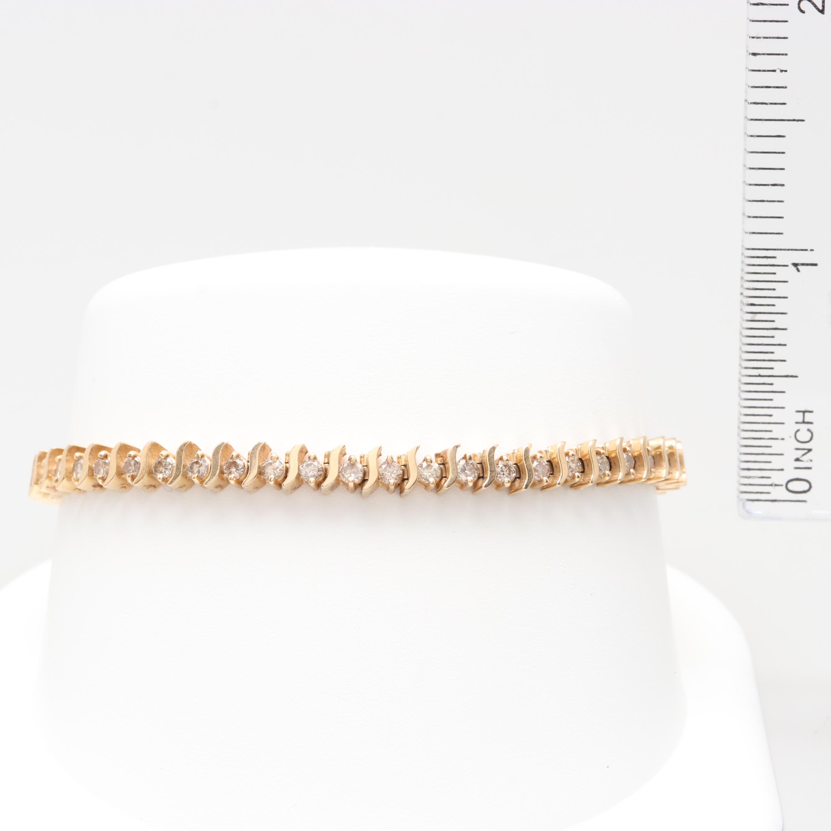 14K Yellow Gold 1.96 CTW Diamond Bracelet