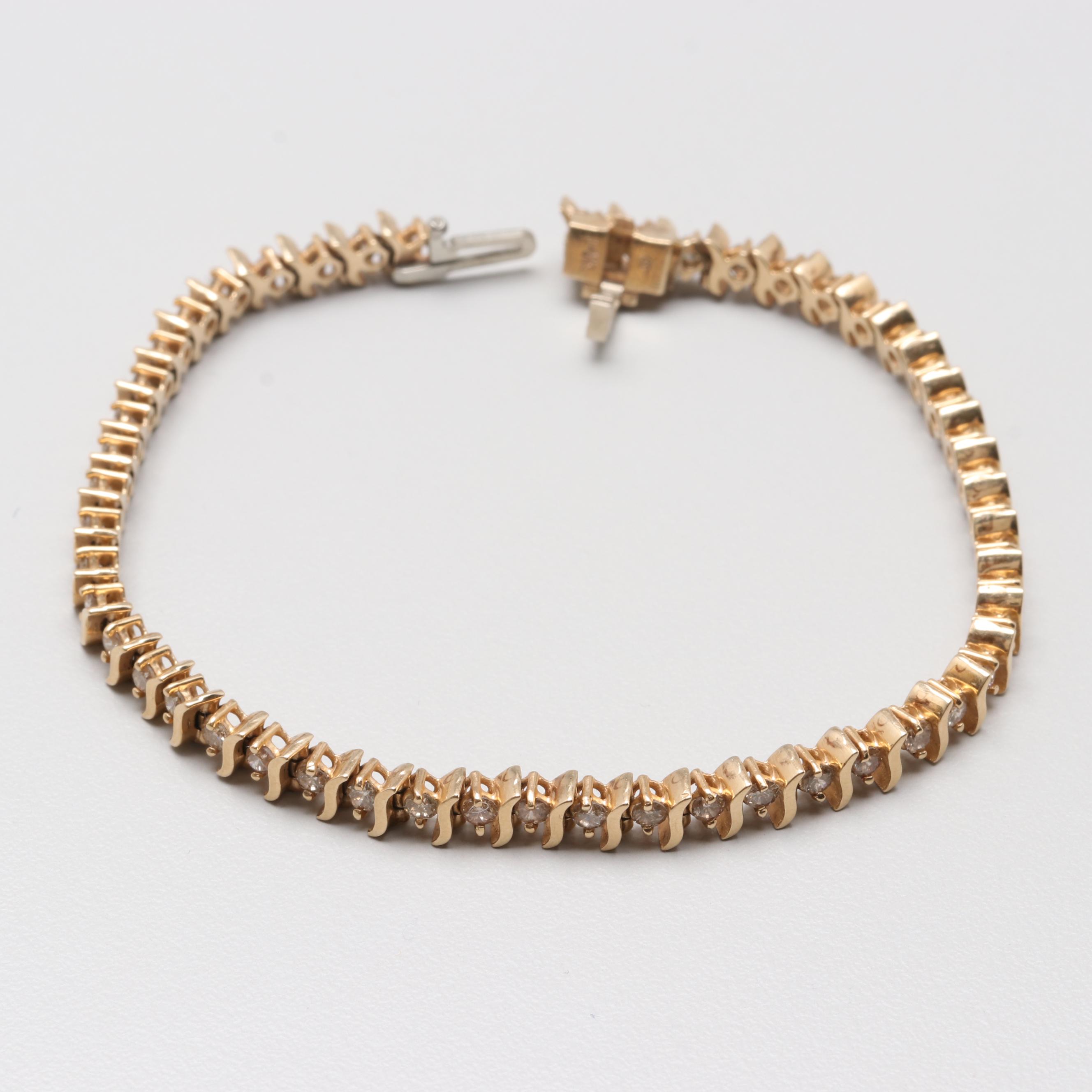 14K Yellow Gold 1.96 CTW Diamond Bracelet