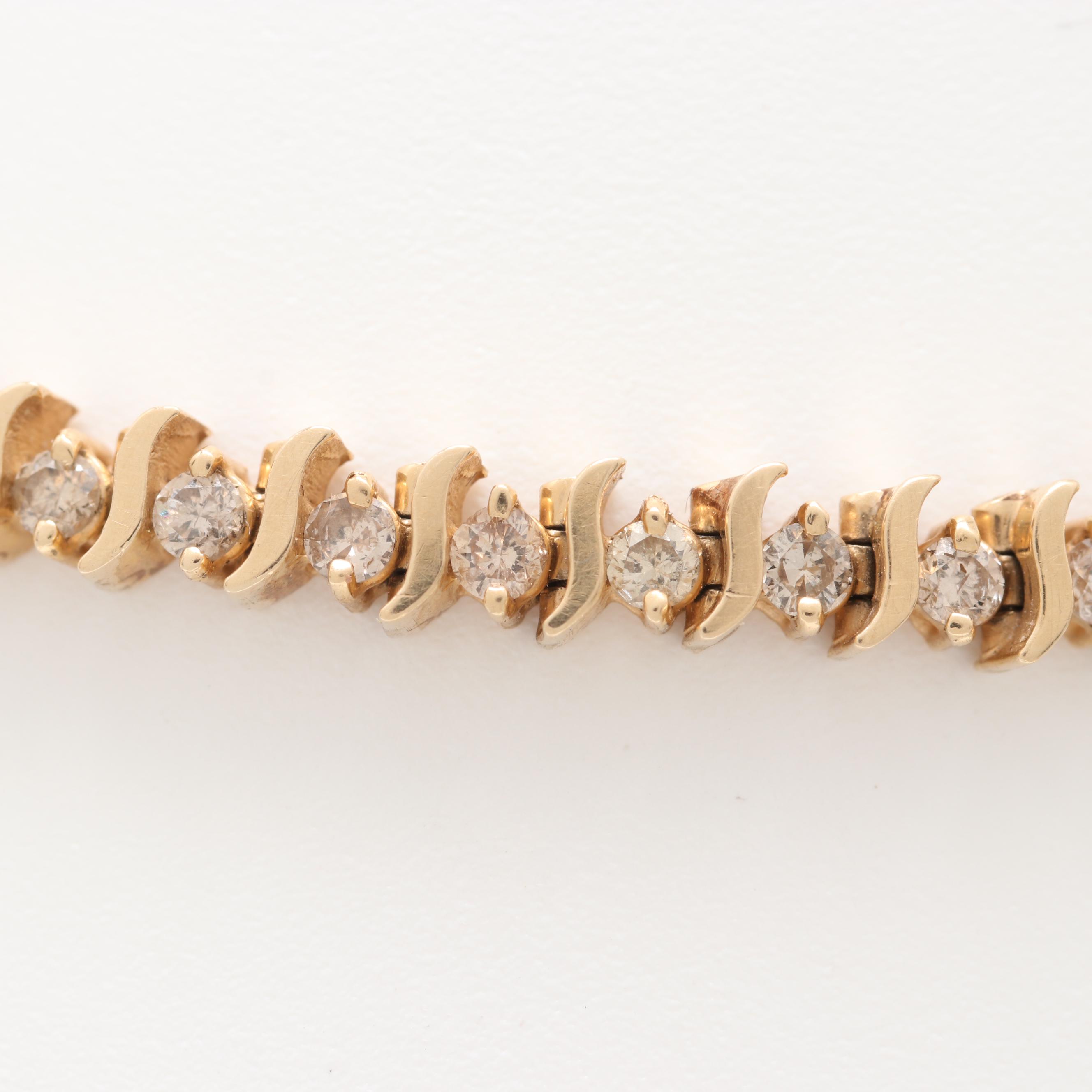 14K Yellow Gold 1.96 CTW Diamond Bracelet