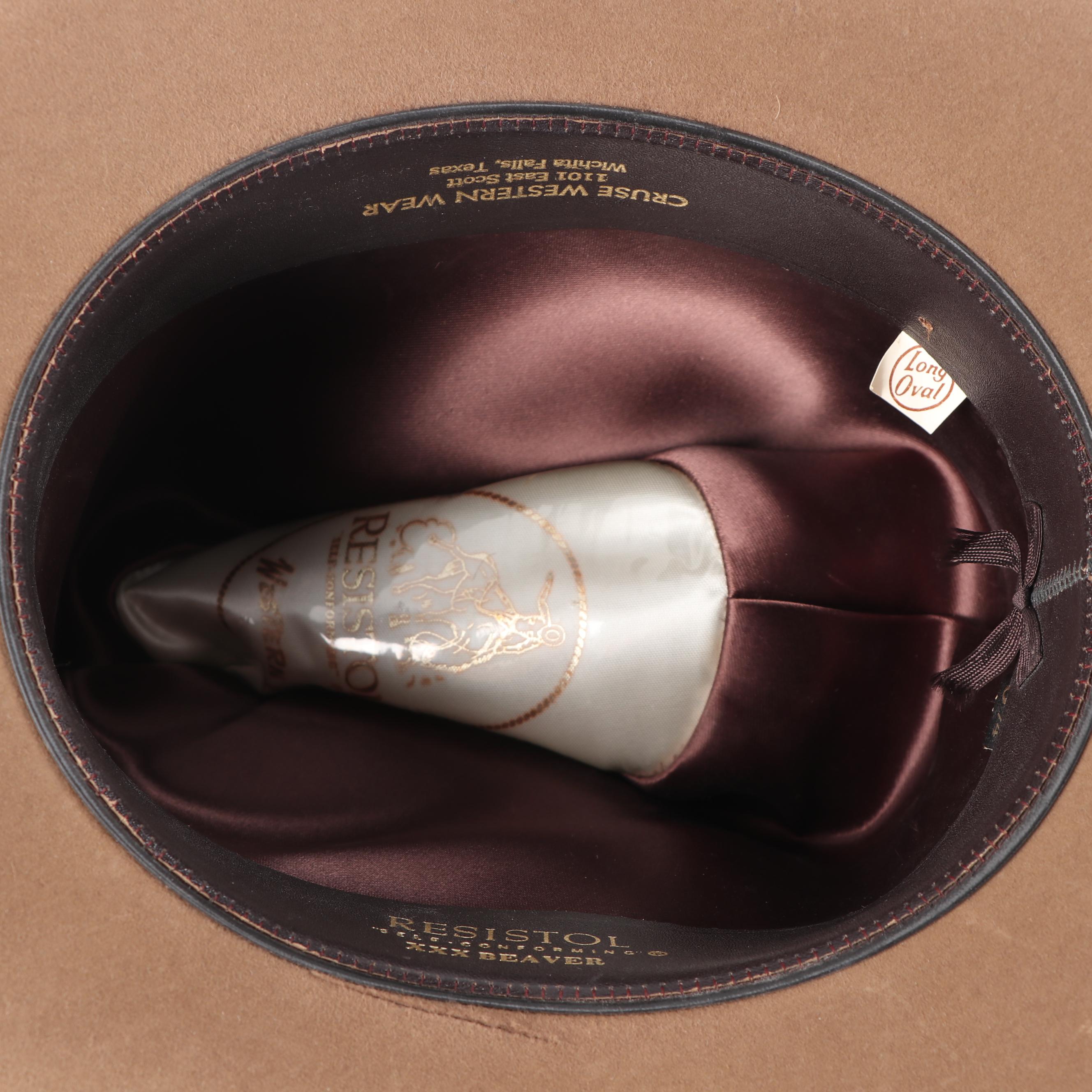 Men's Resistol Taupe 3X Felted Beaver Fur Cowboy Hat