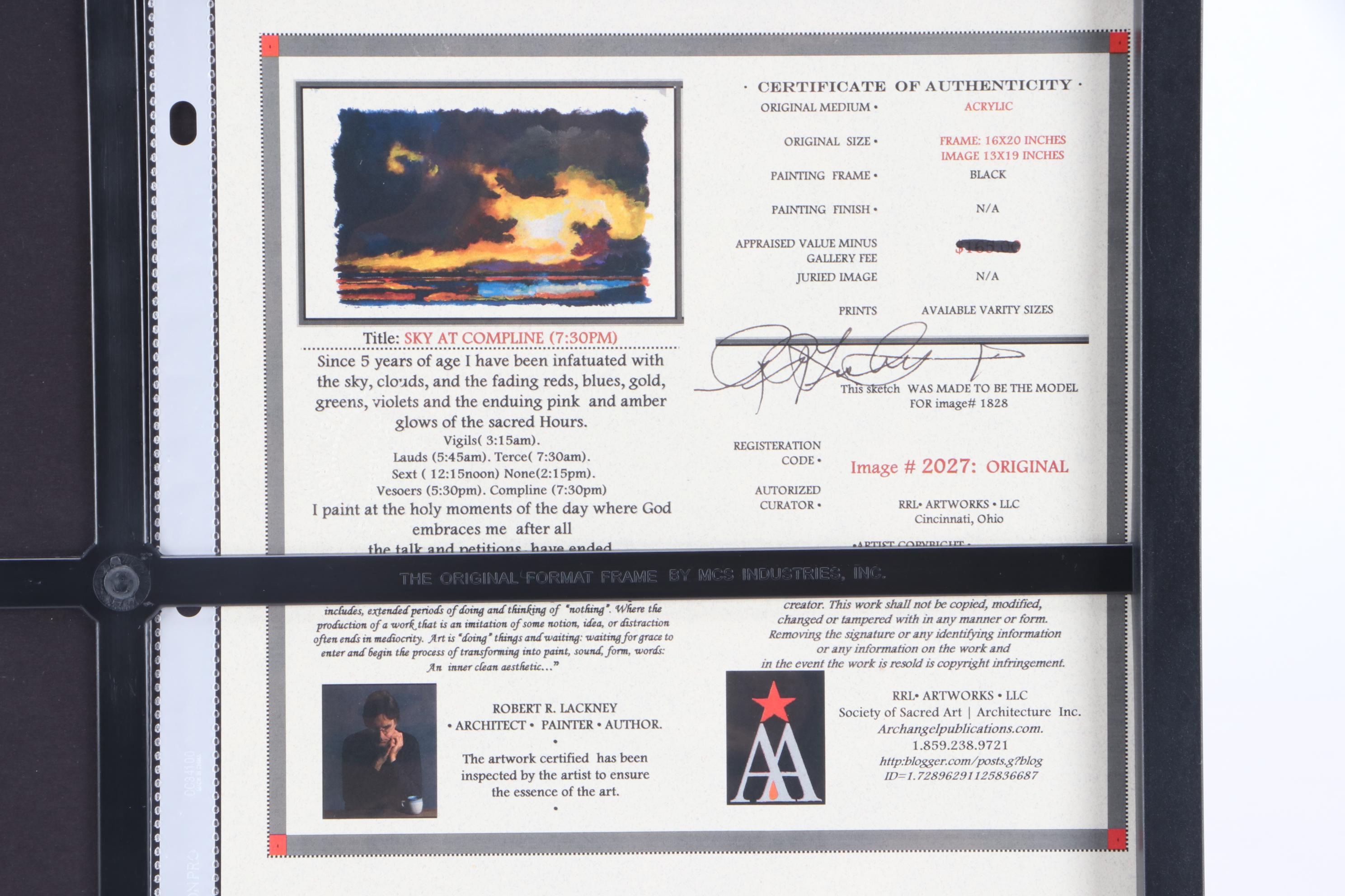 Robert Lackney Embellished Giclee "Sky at Compline"