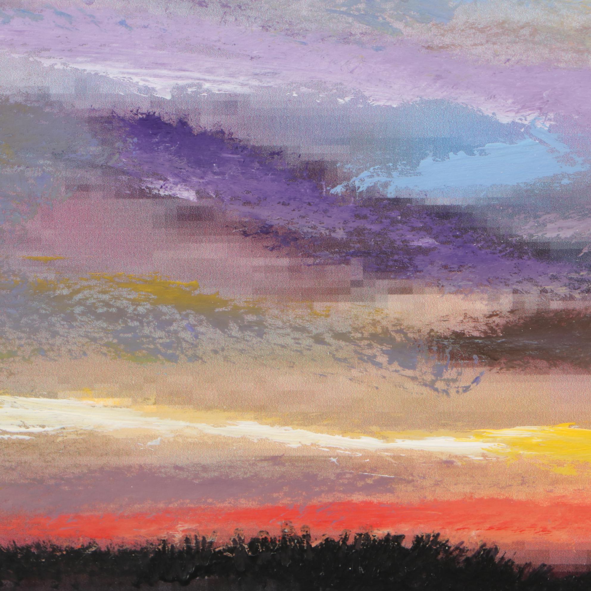 Robert Lackney Embellished Giclee "Light Fades Into Love"