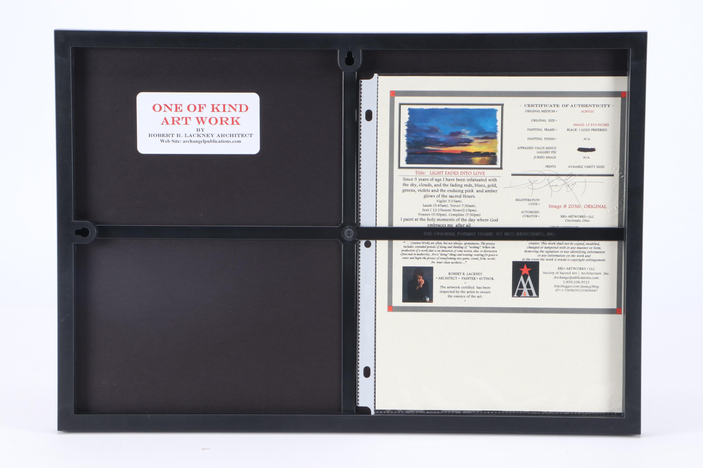 Robert Lackney Embellished Giclee "Light Fades Into Love"