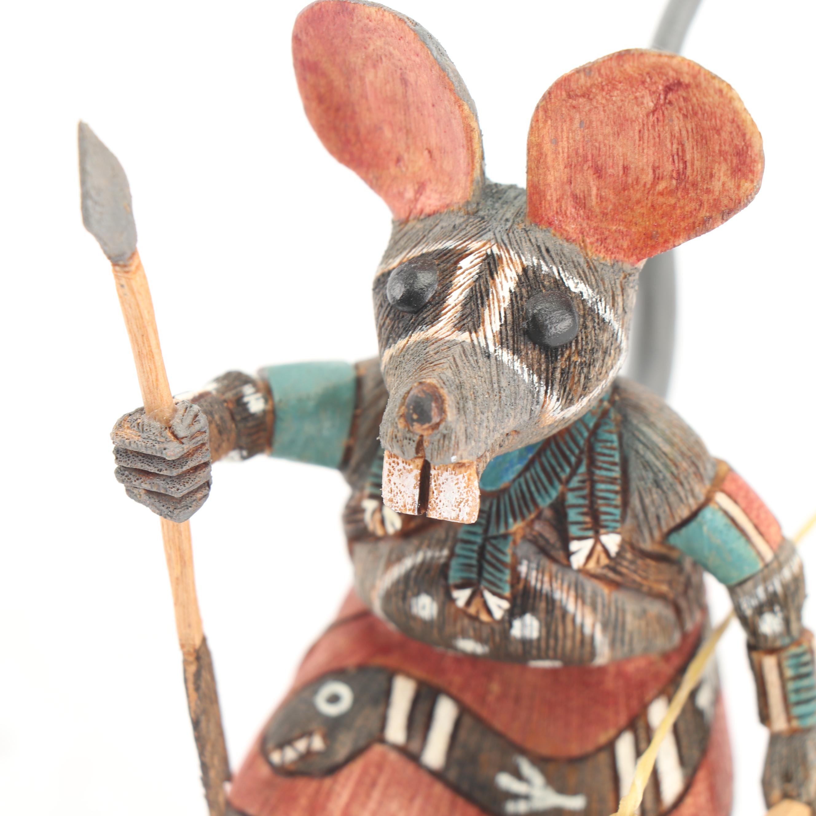 Gene Dawahoya Hopi Kachina Doll "Warrior Mouse"