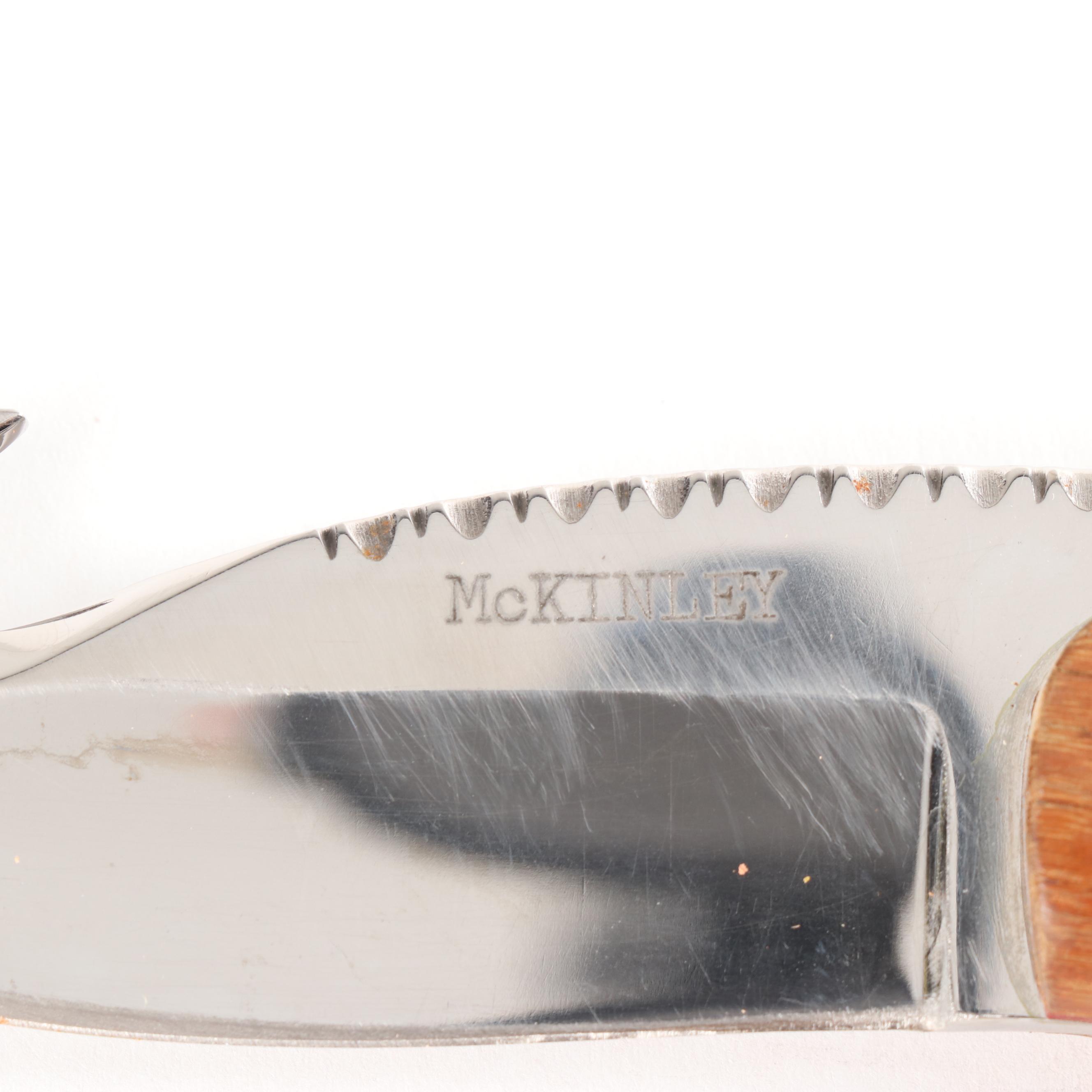 Glenn Marshall Custom Made Hunting Knife with Gut Hook And Leather Sheath