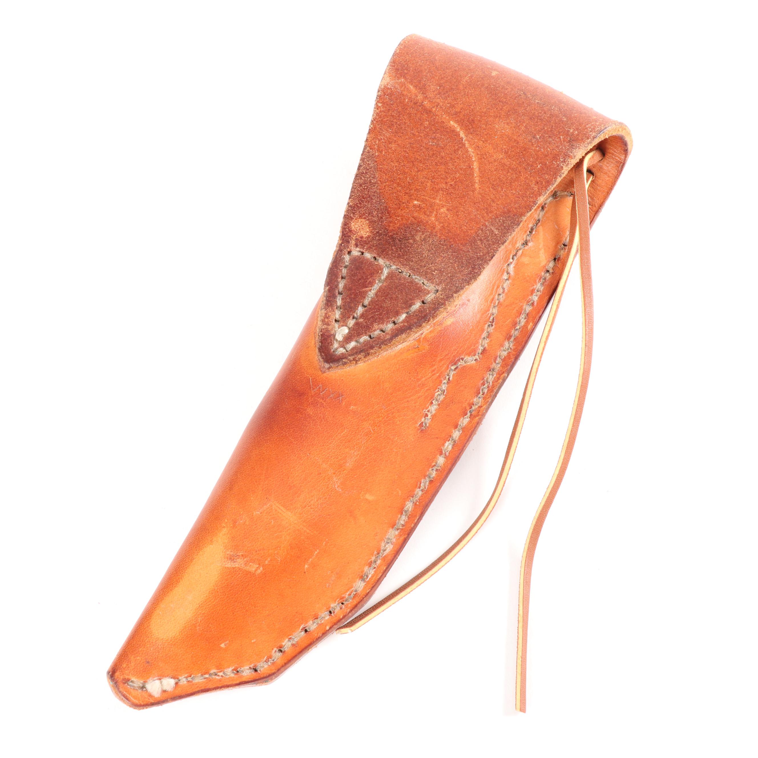 Glenn Marshall Custom Made Hunting Knife with Gut Hook And Leather Sheath