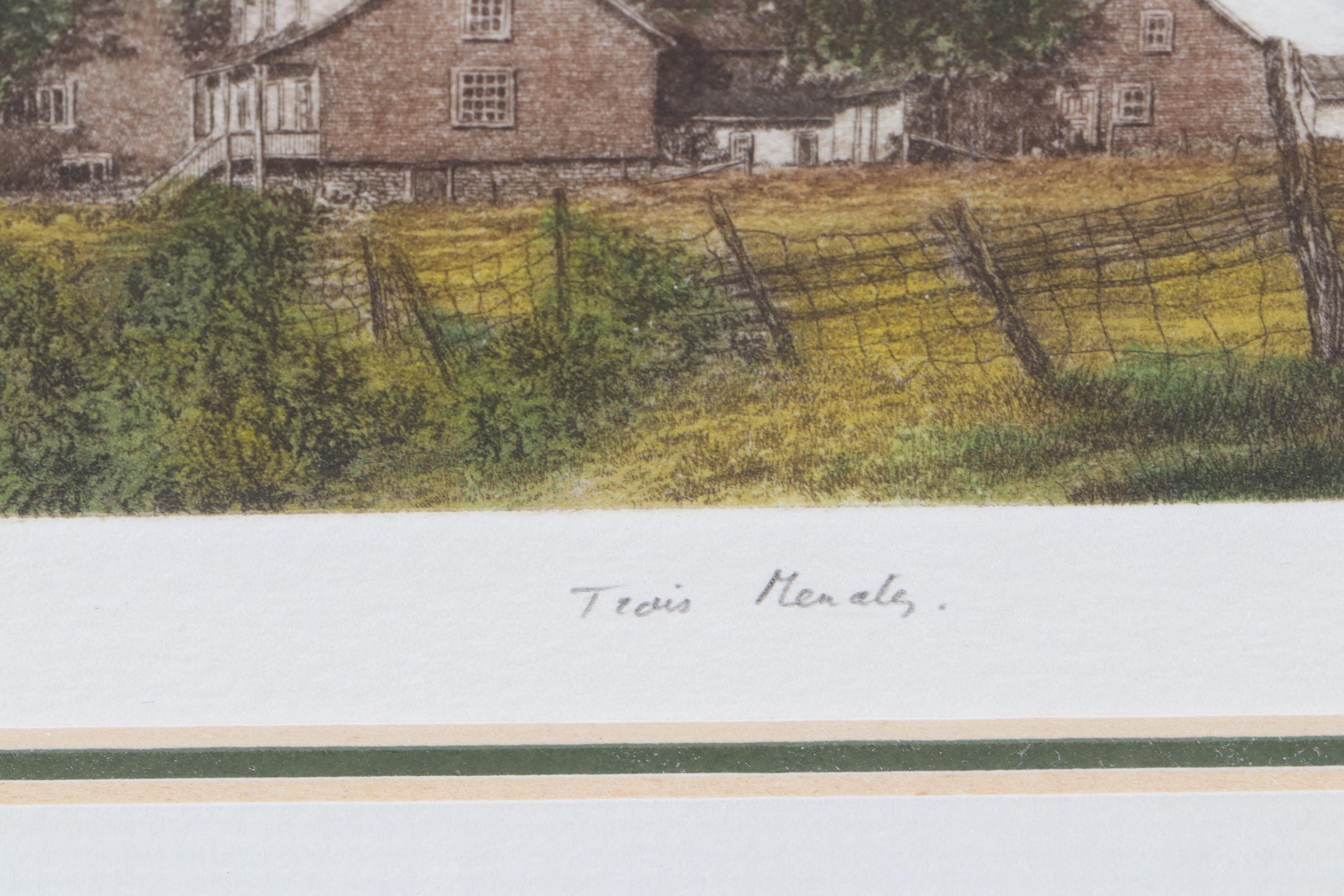 Miniature Hand-Colored Landscape Etching