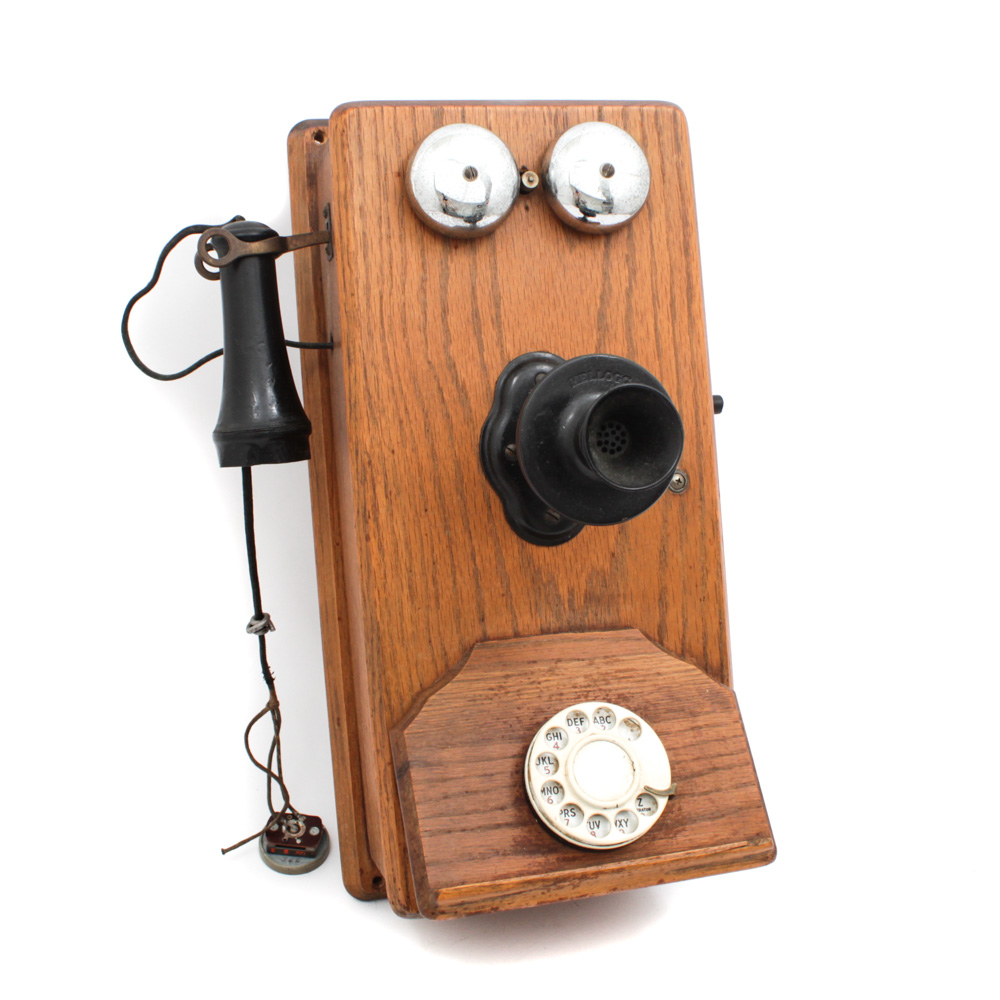 Kellogg Hand Crank Wall Phone with Rotary Dial