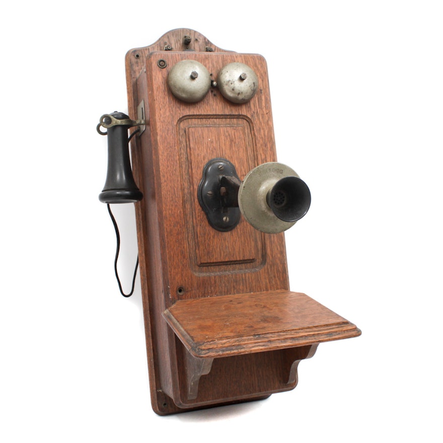 Antique Kellogg Hand Crank Wall Phone