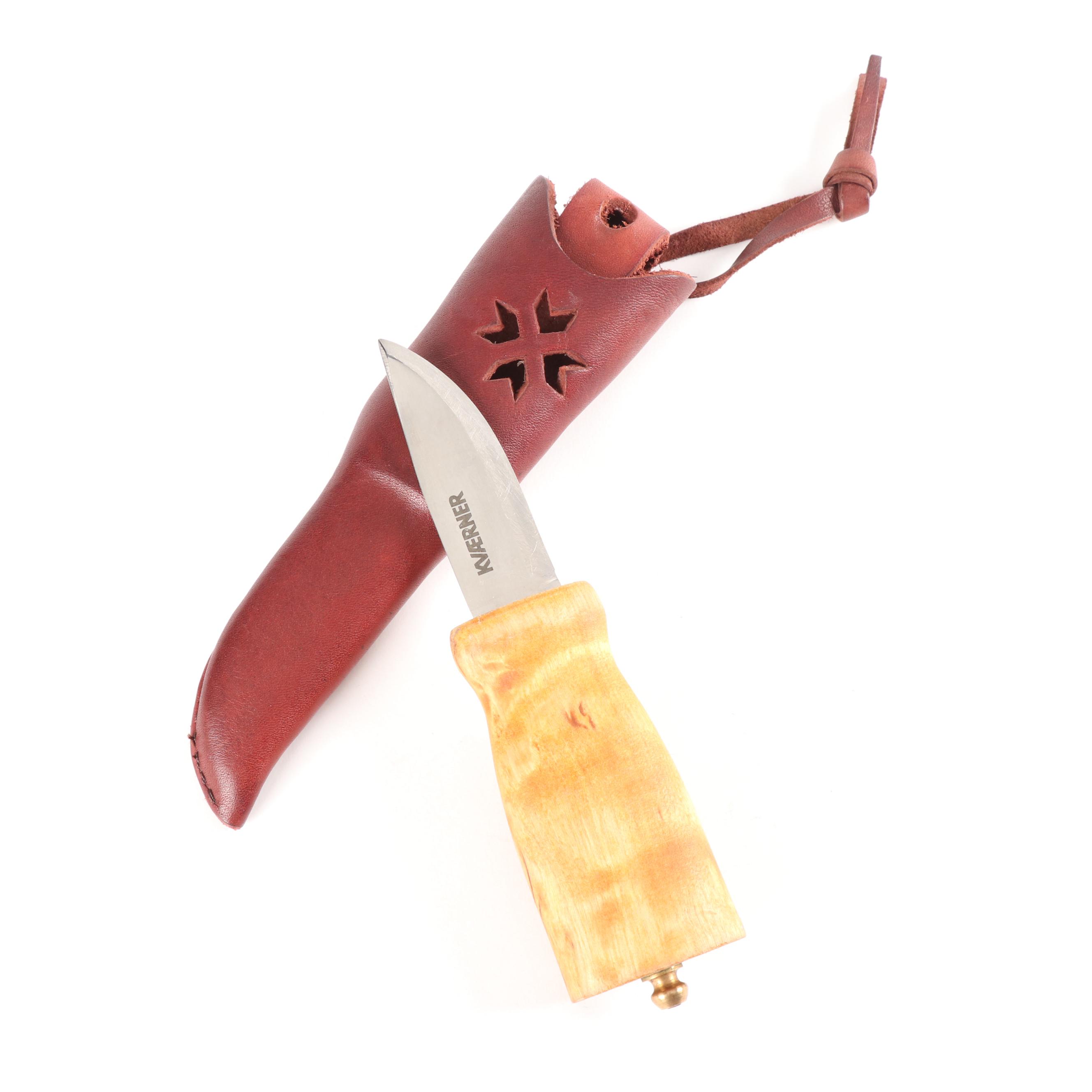 Helle "Nying" Norwegian Outdoor Knife with Pierced Leather Sheath