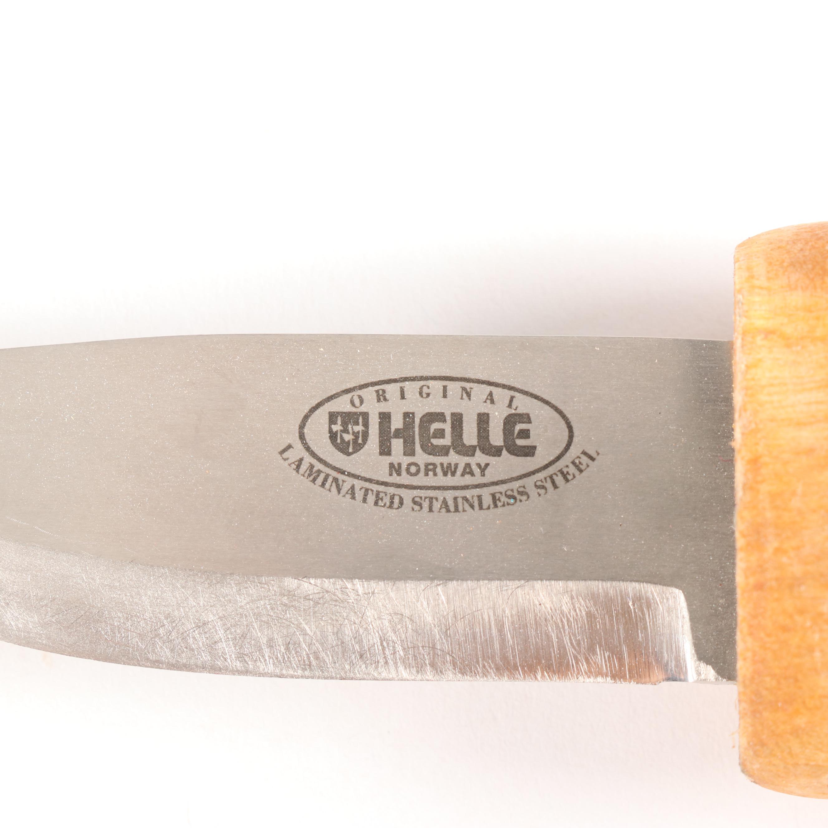 Helle "Nying" Norwegian Outdoor Knife with Pierced Leather Sheath