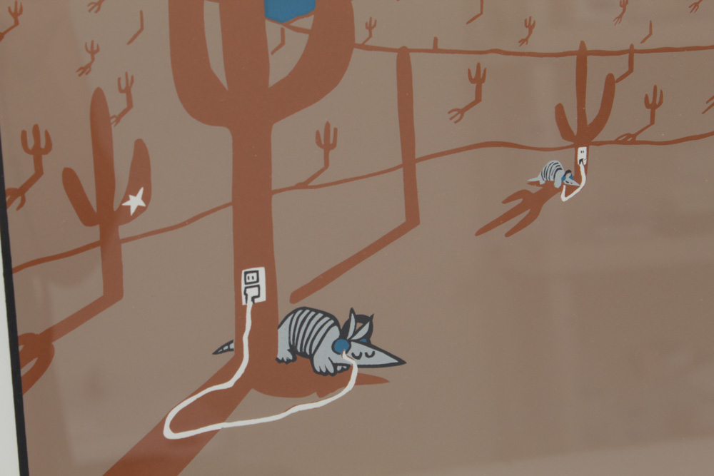Teresa Farr Limited Edition Serigraph "Armadillo with Headphones"