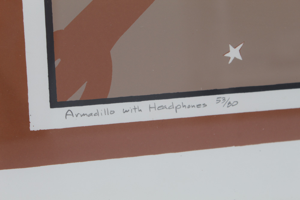 Teresa Farr Limited Edition Serigraph "Armadillo with Headphones"