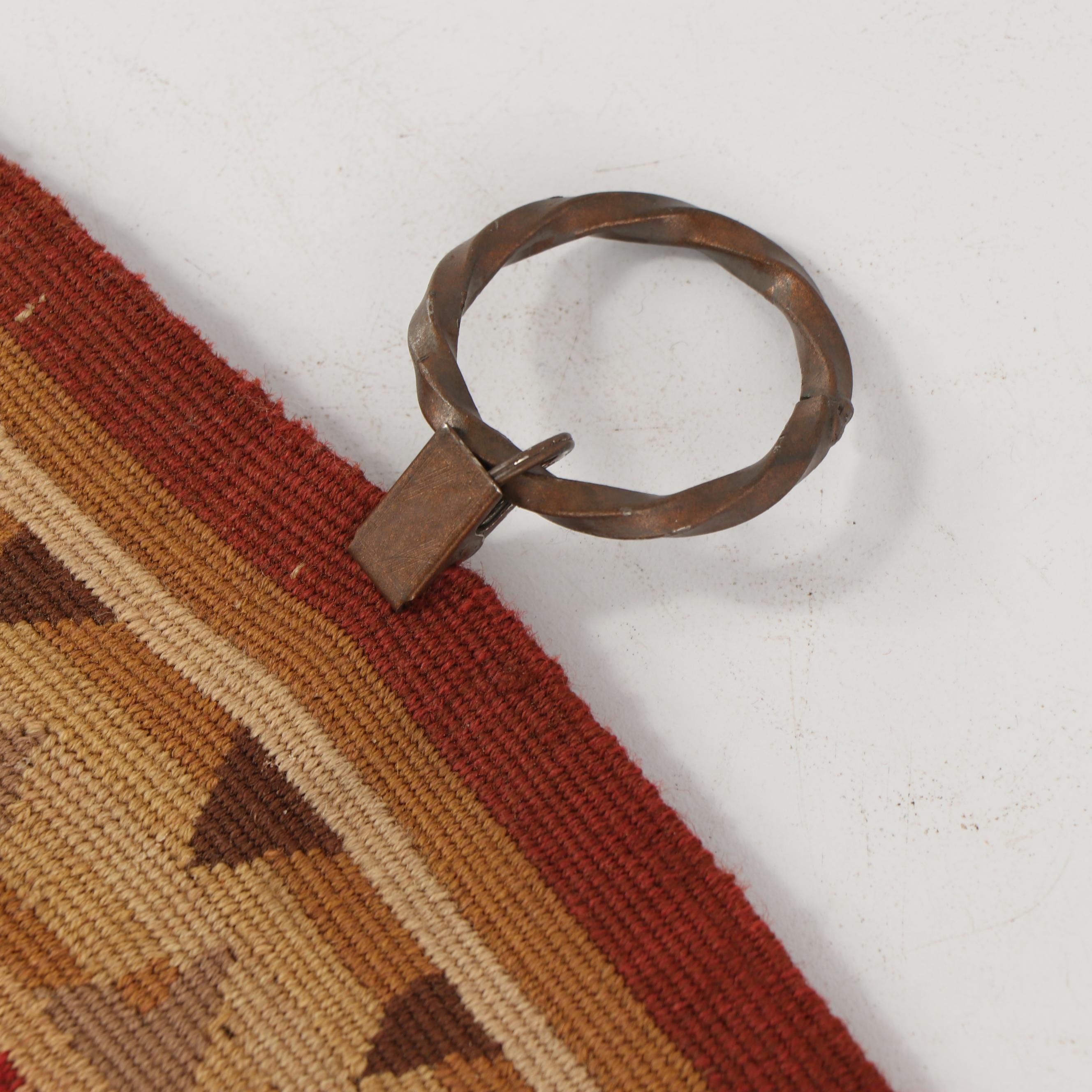 Needlepoint Aubusson-Style Wool Area Rug with Hanging Clips