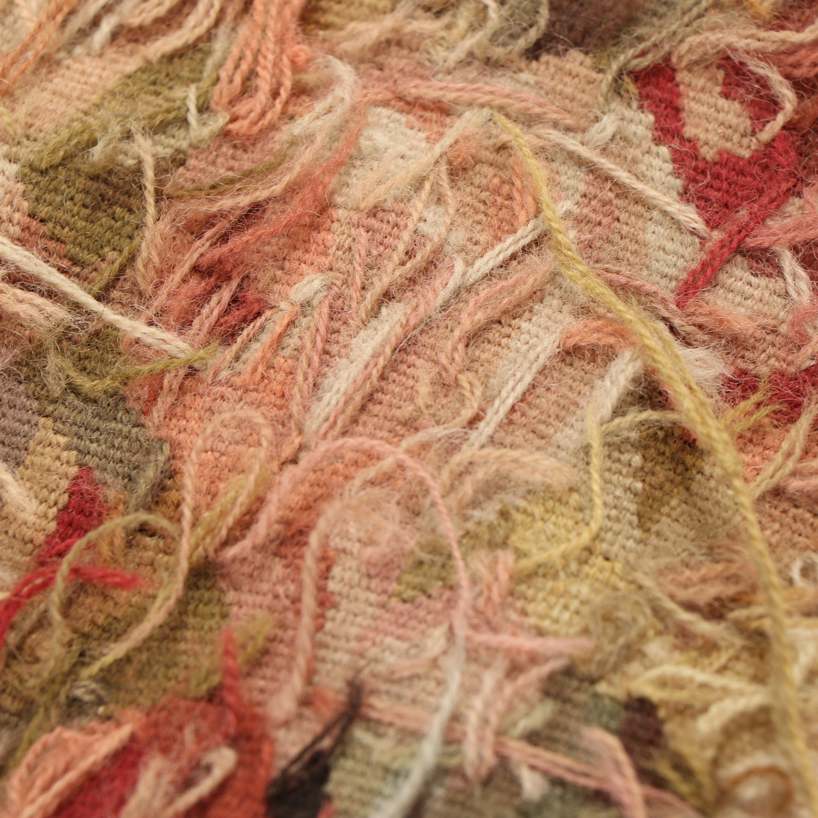 Needlepoint Aubusson-Style Wool Area Rug with Hanging Clips