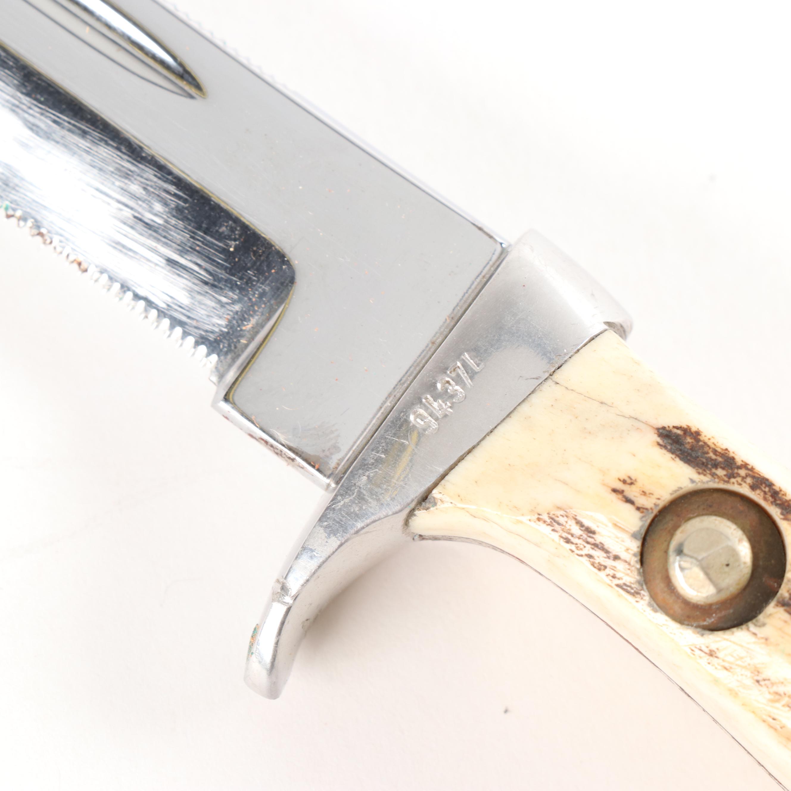 Puma "Trail-Guide" German Antler Handled Hunting Knife with Leather Sheath