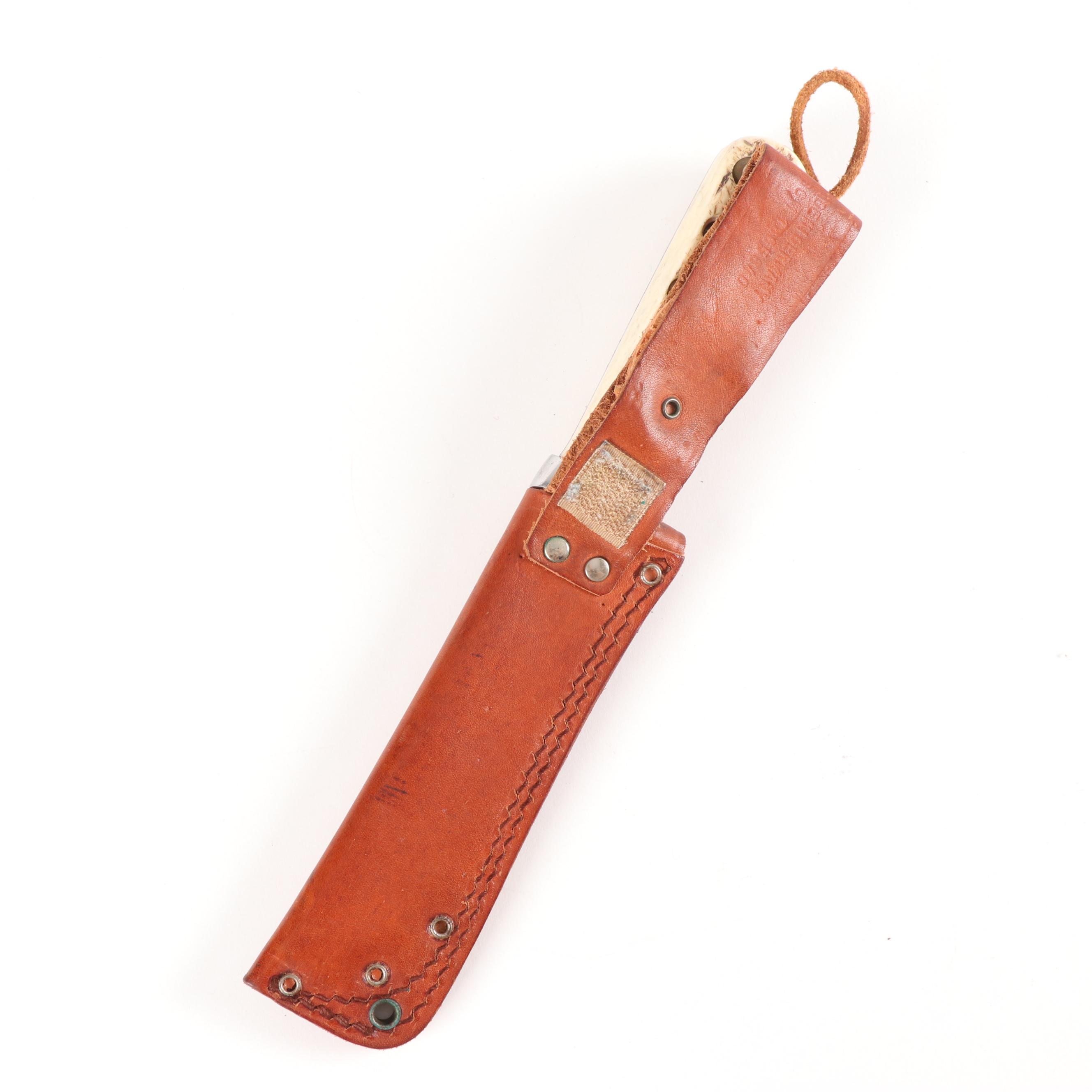 Puma "Trail-Guide" German Antler Handled Hunting Knife with Leather Sheath