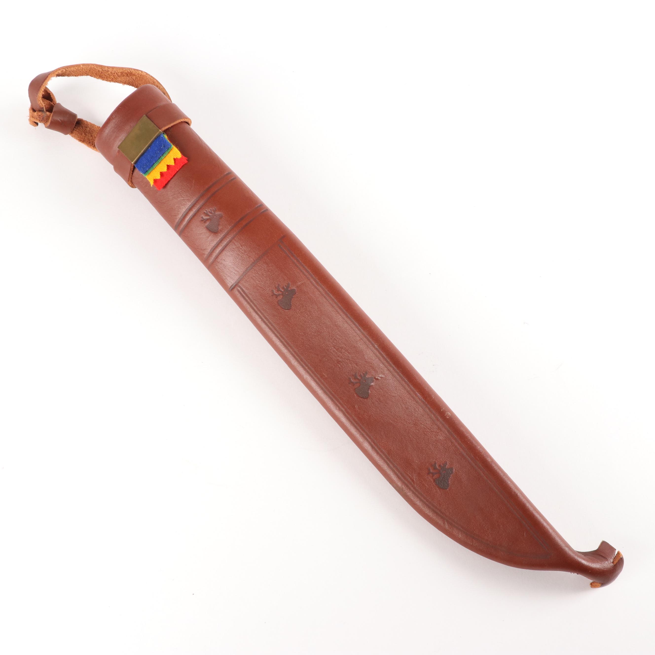 Knivsmed Strømeng Norwegian Hunting Knife with Embossed Leather Sheath