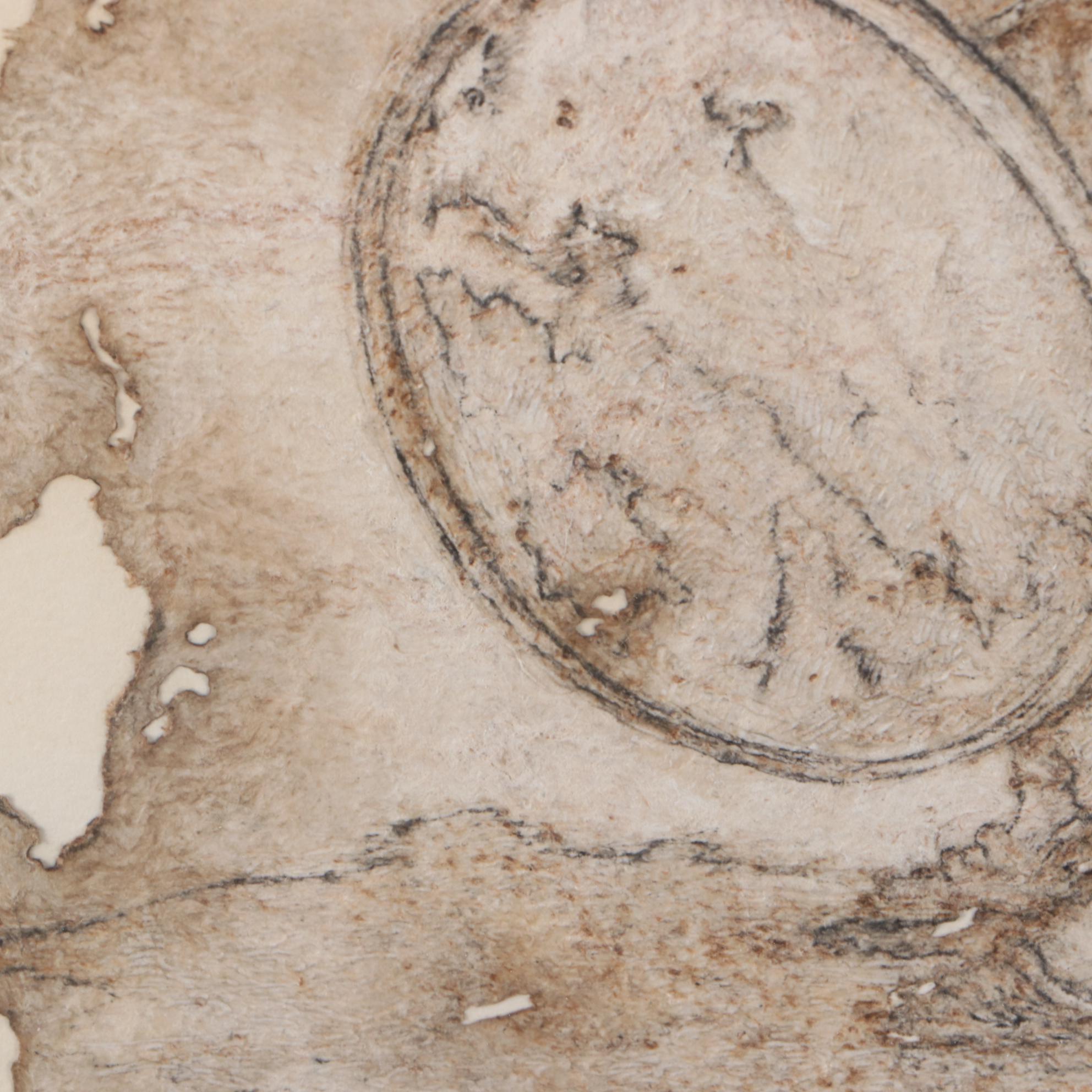 Ink Drawing on Distressed Handmade Paper