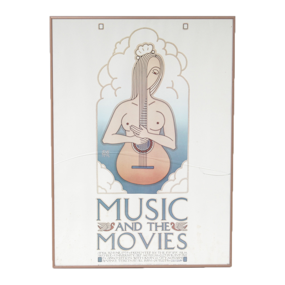 David Lance Goines Music and the Movies 1975 Festival Poster