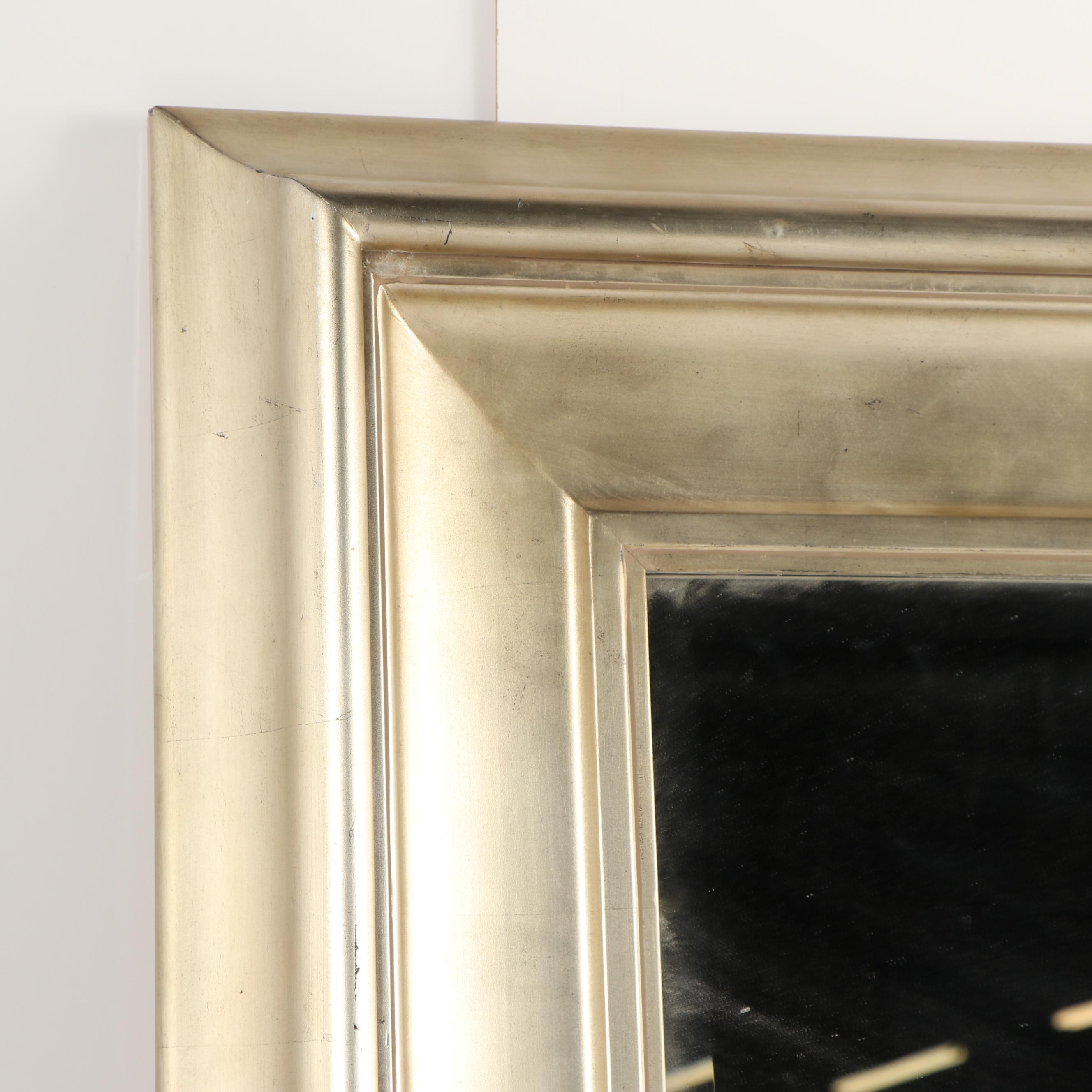 Uttermost Contemporary Silver Painted Oversized Beveled Wall Mirror