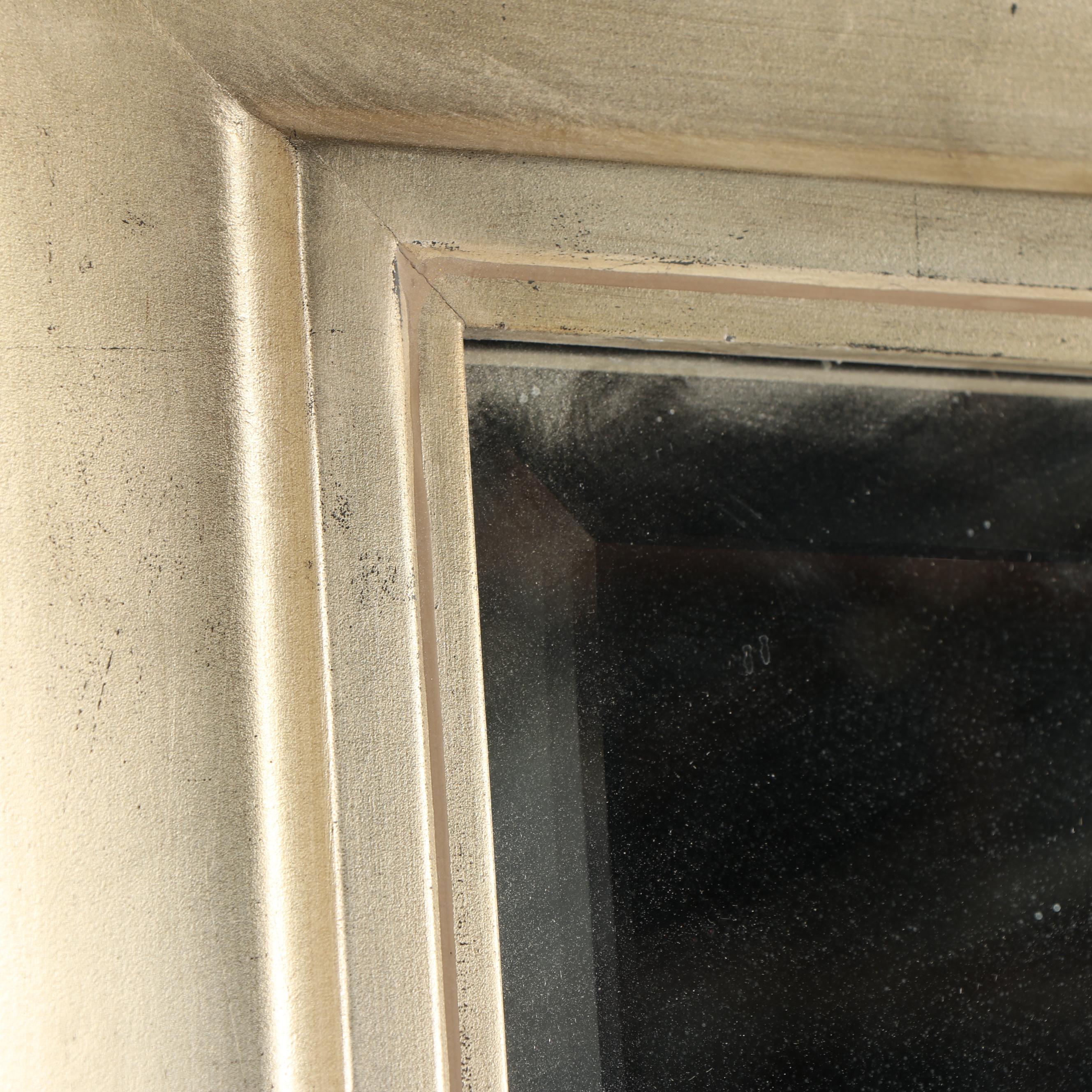 Uttermost Contemporary Silver Painted Oversized Beveled Wall Mirror