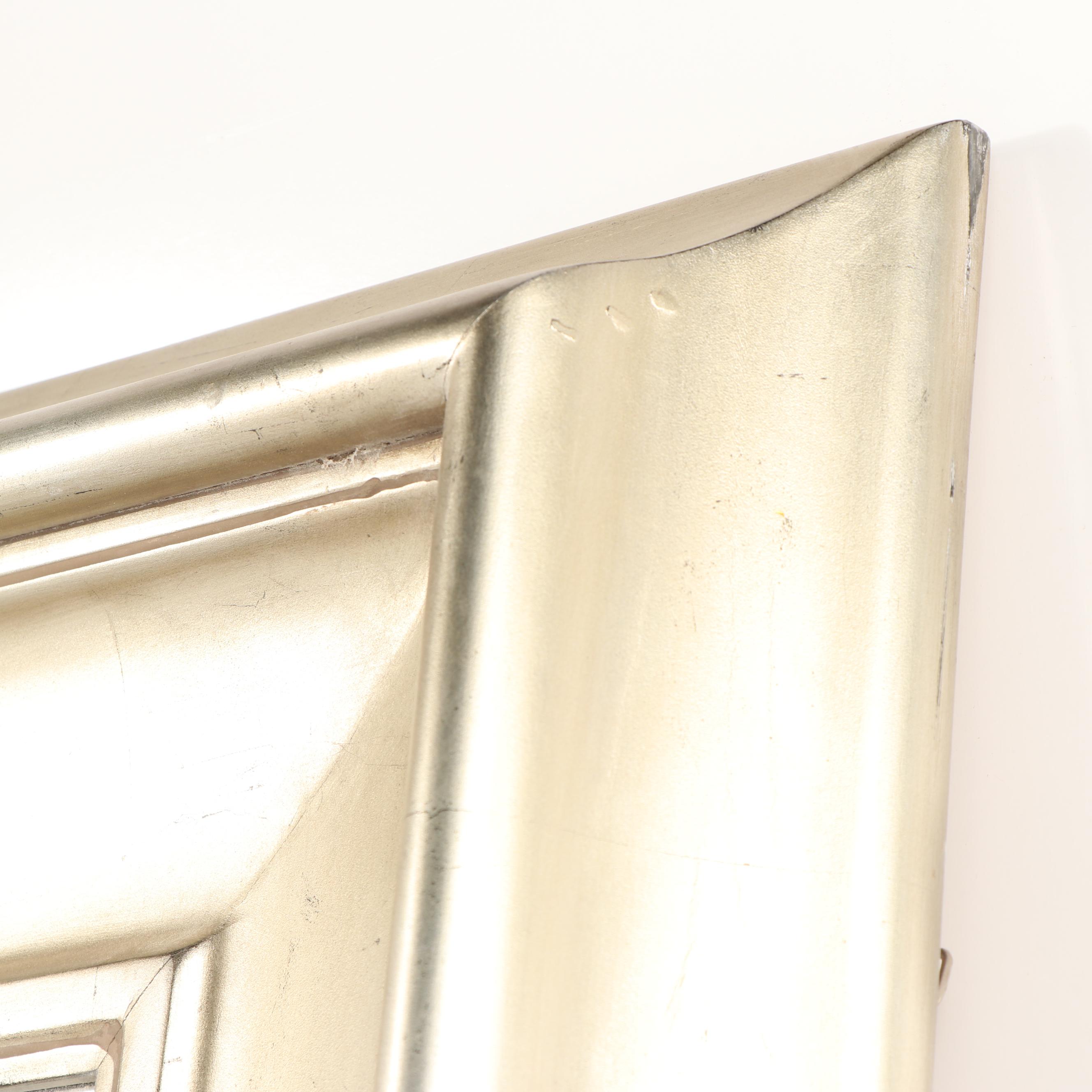 Uttermost Contemporary Silver Painted Oversized Beveled Wall Mirror