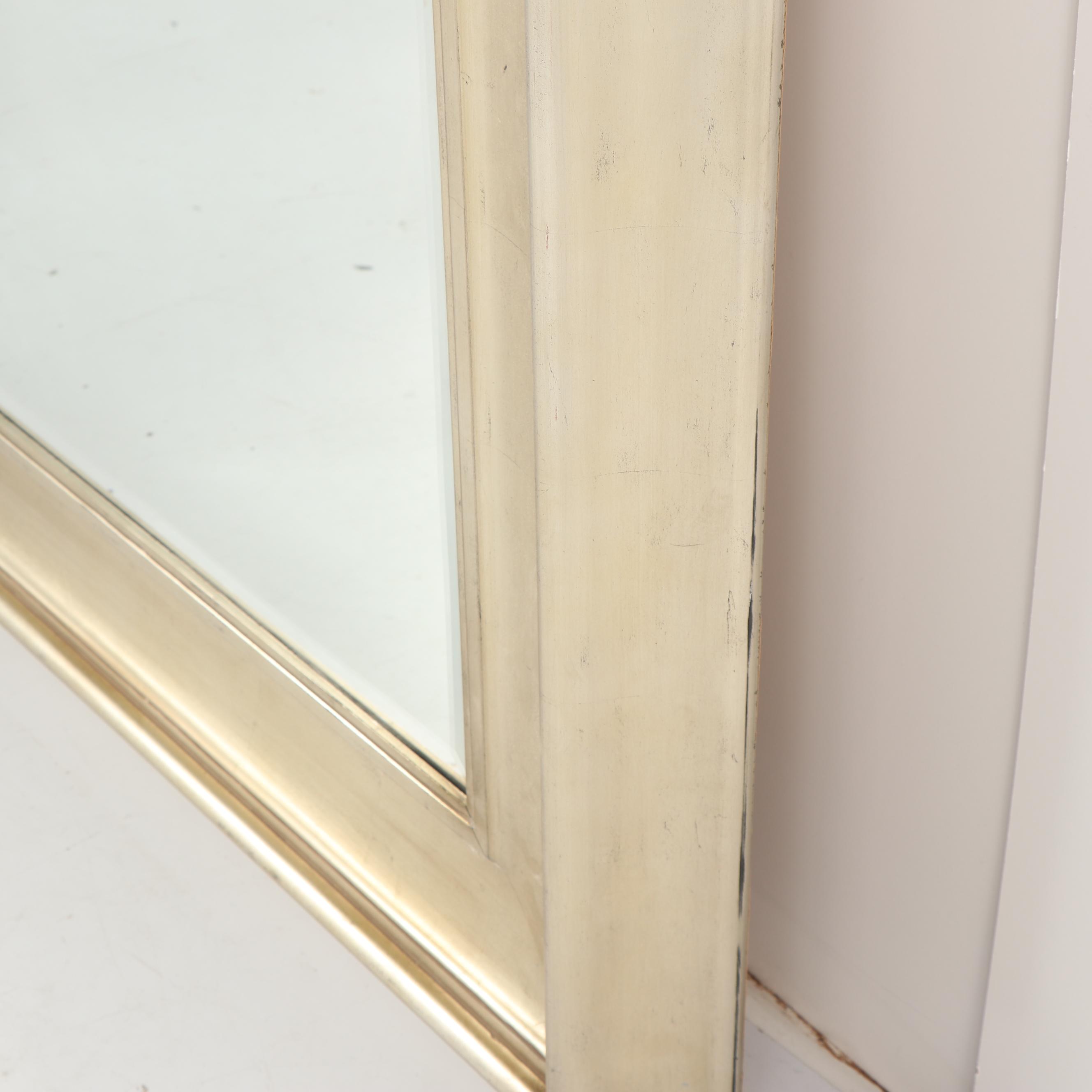 Uttermost Contemporary Silver Painted Oversized Beveled Wall Mirror