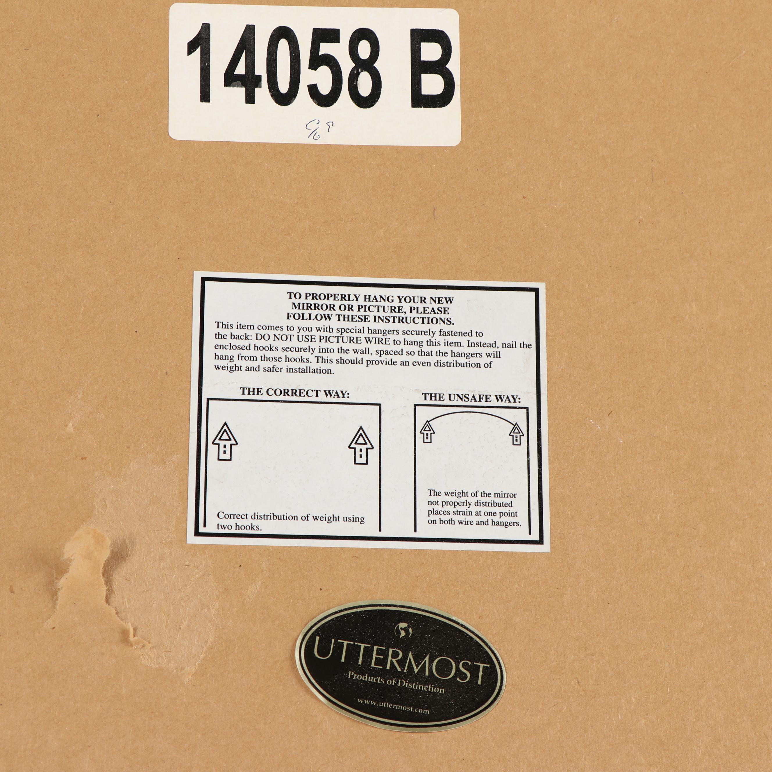 Uttermost Contemporary Silver Painted Oversized Beveled Wall Mirror