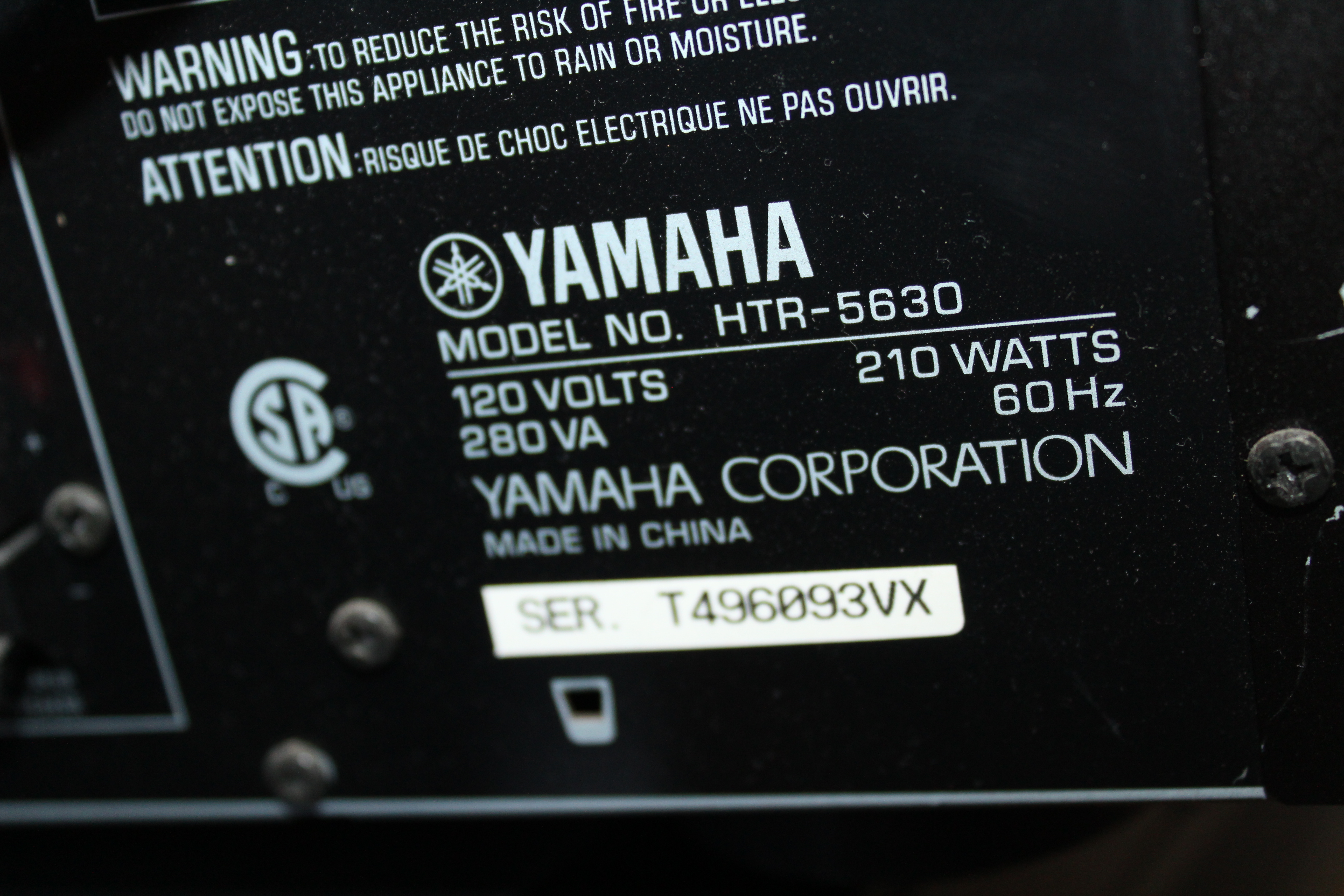 Yamaha and Sony Natural Sound AV Receiver with Speakers and CD Player