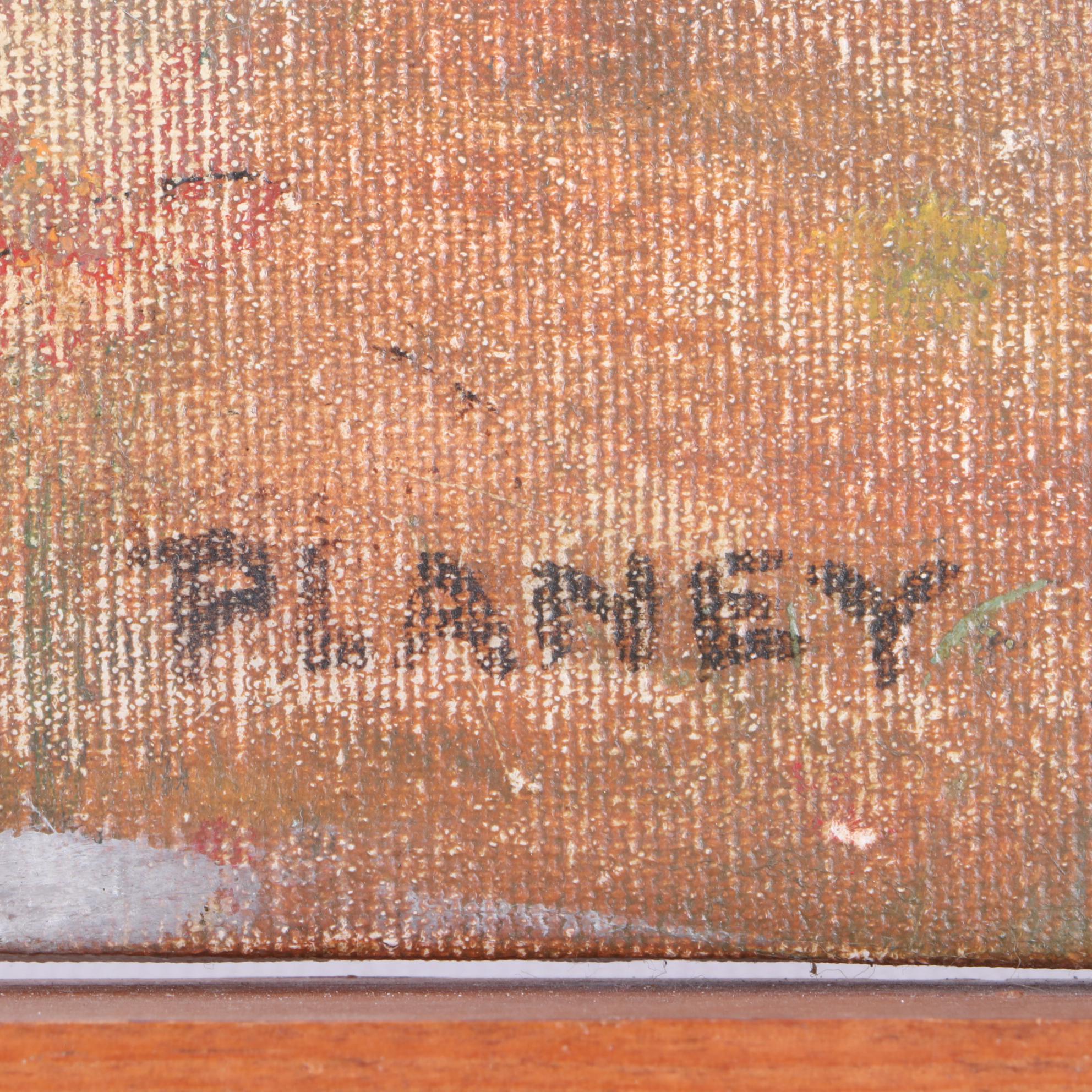 Planey Oil Landscape Painting