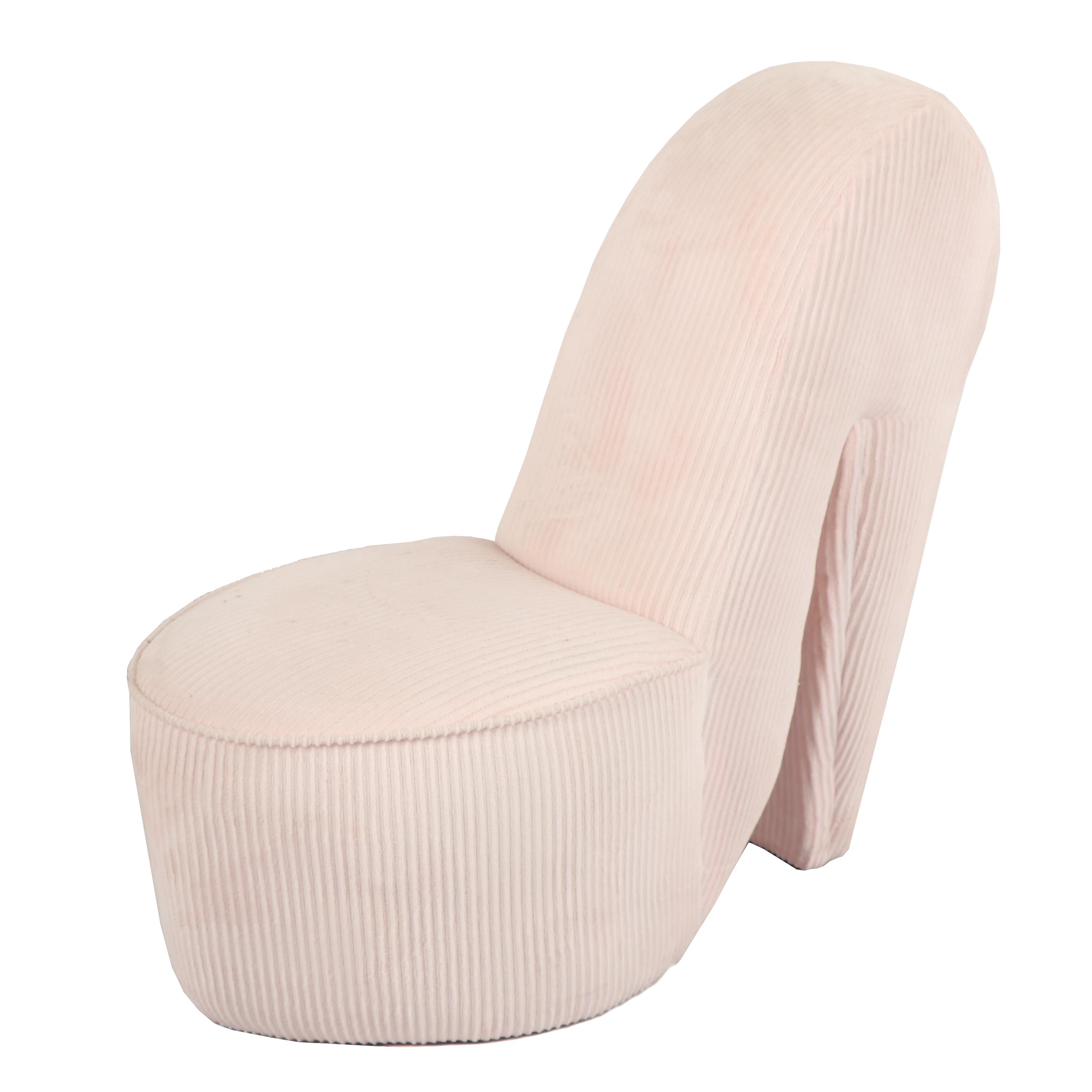 Corduroy Upholstered Novelty "High Heel" Chair