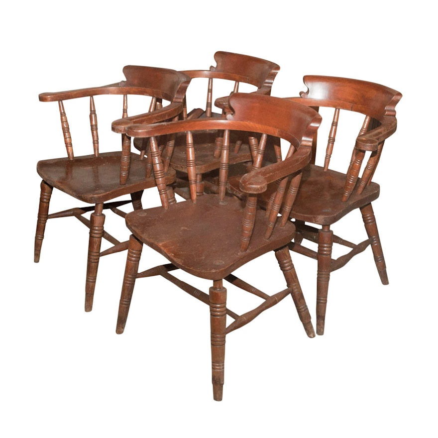 Four Maple Captain's Chairs, 20th Century