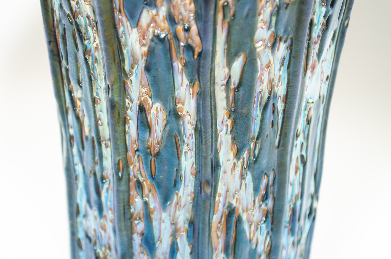 Durand Blue 'Moorish Crackle' Glass Vase