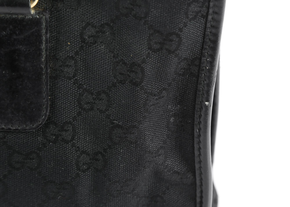 Vintage Gucci Accessory Collection "GG" Canvas and Leather Top Handle Bag